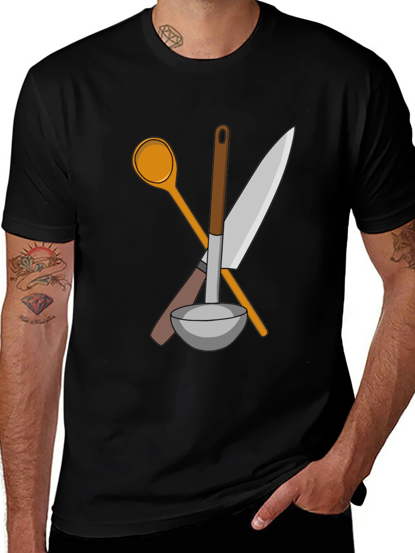 Chefs Tools Graphic Tee - Kitchen Crew Shirt