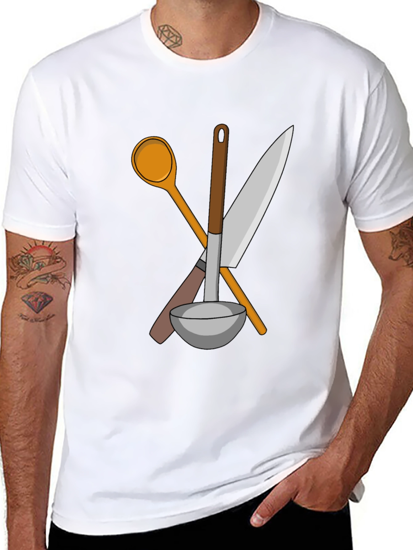 Chefs Tools Graphic Tee - Kitchen Crew Shirt