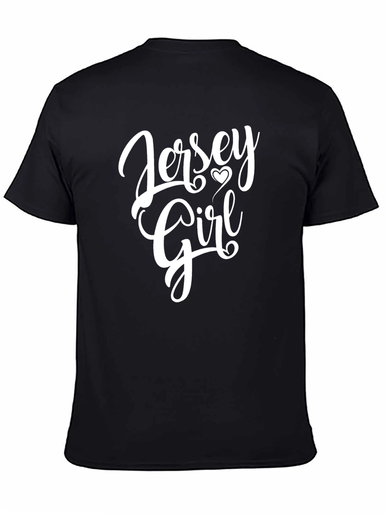 Jersey Girl Graphic Tee - Black Cotton T-Shirt
