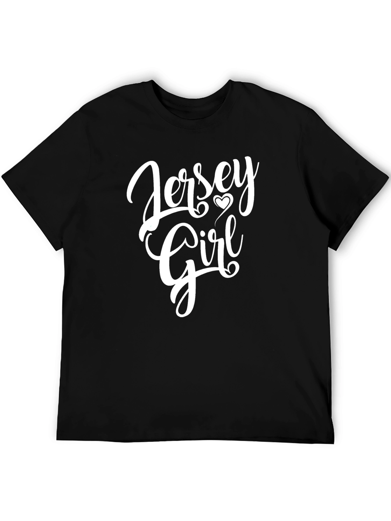 Jersey Girl Graphic Tee - Black Cotton T-Shirt