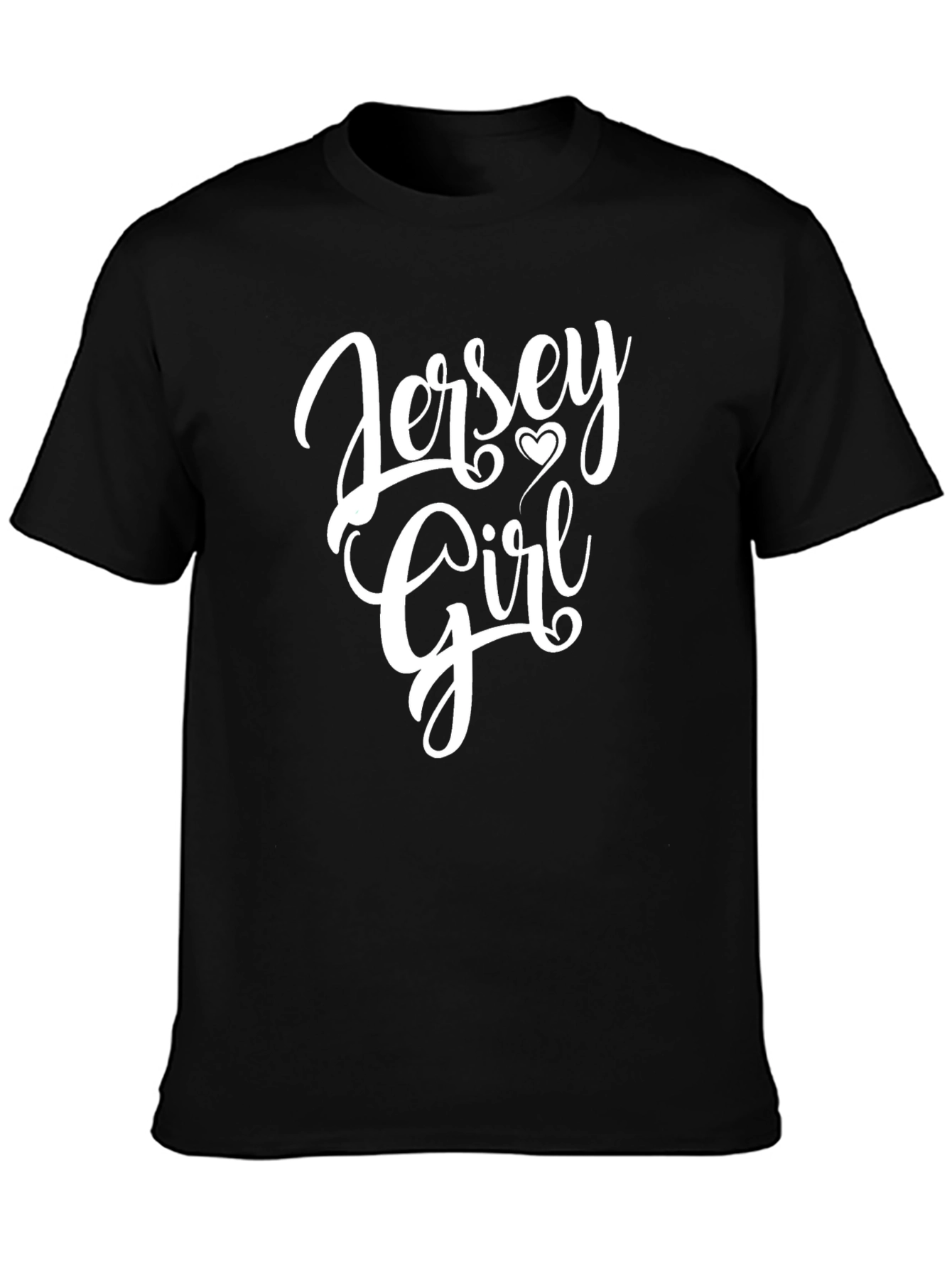 Jersey Girl Graphic Tee - Black Cotton T-Shirt