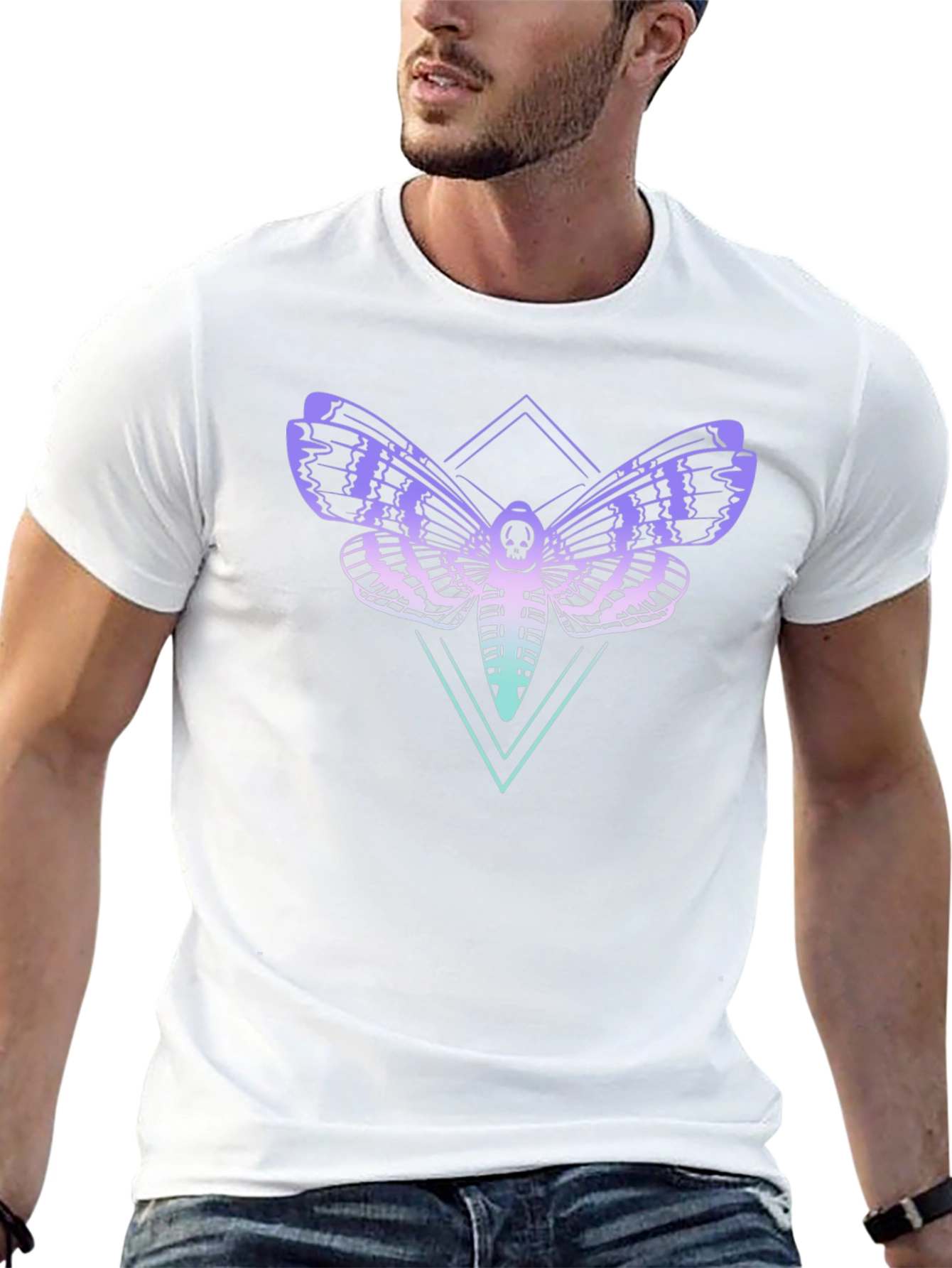 Skull Moth Graphic Tee - Black T-Shirt