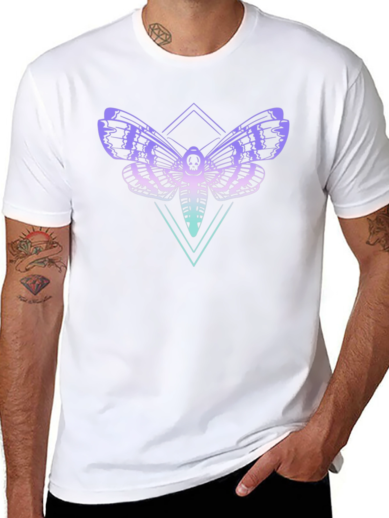 Skull Moth Graphic Tee - Black T-Shirt