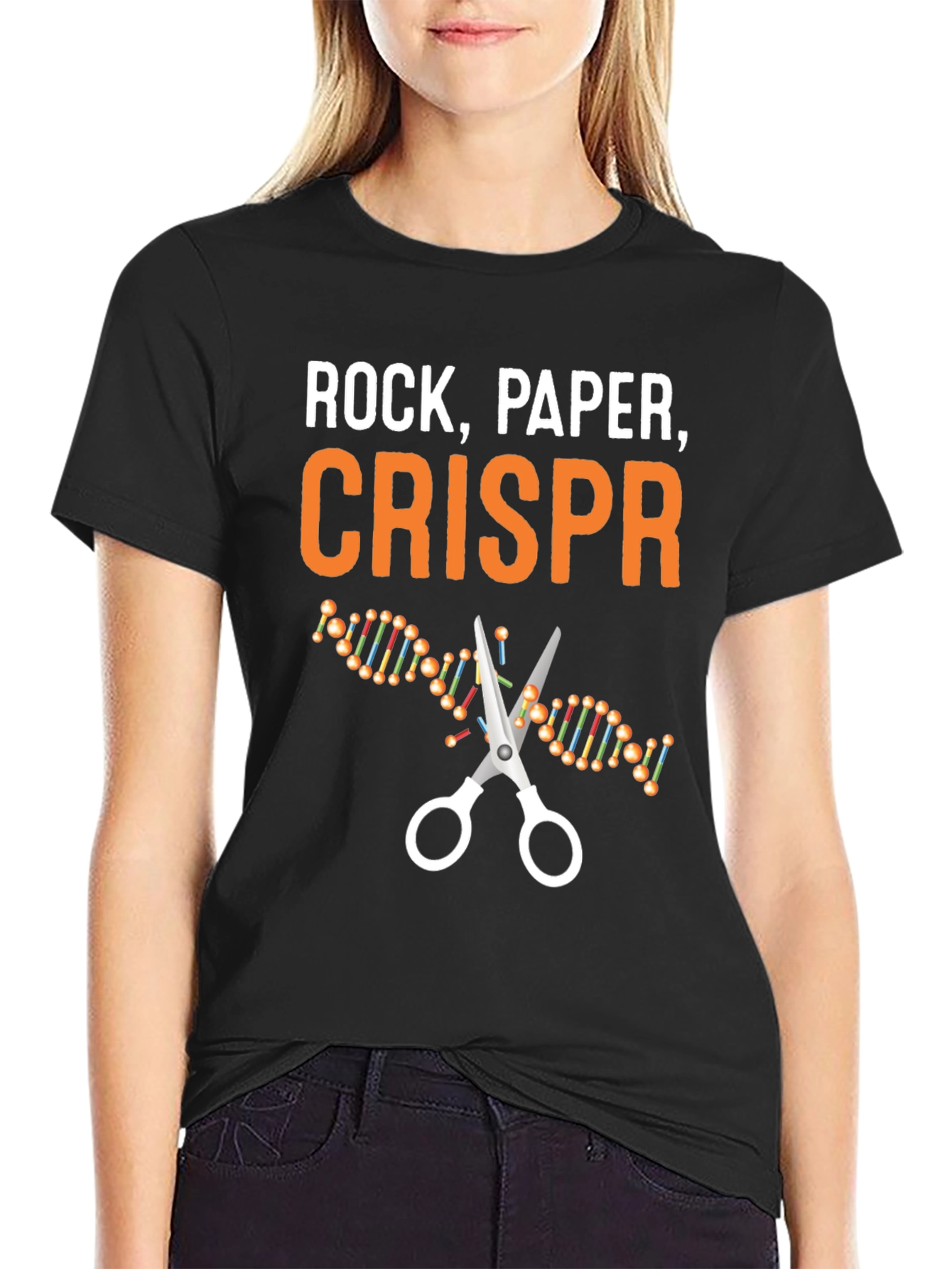 Rock Paper CRISPR T-Shirt - Science Humor Tee