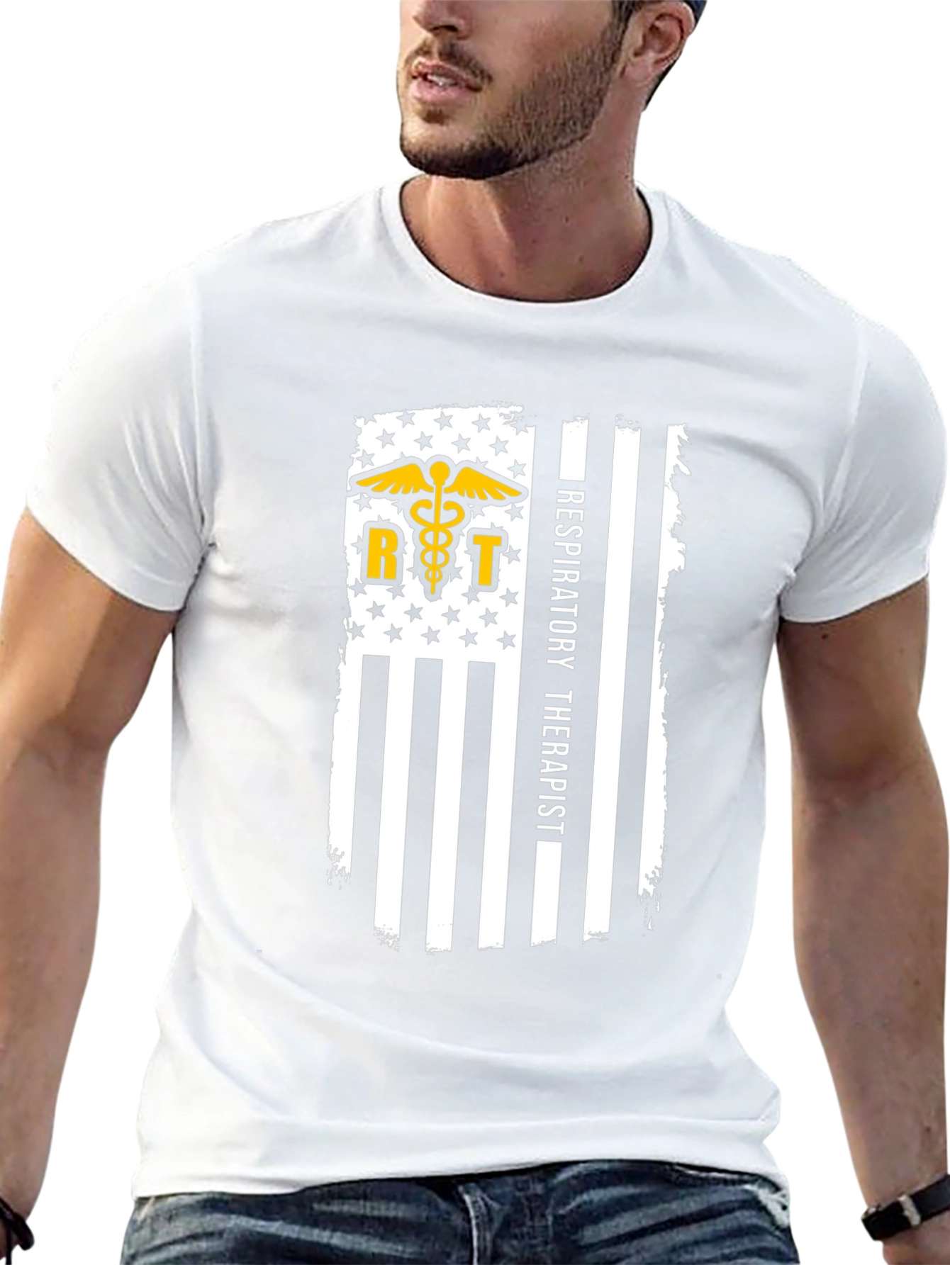 Respiratory Therapist Flag Graphic T-Shirt