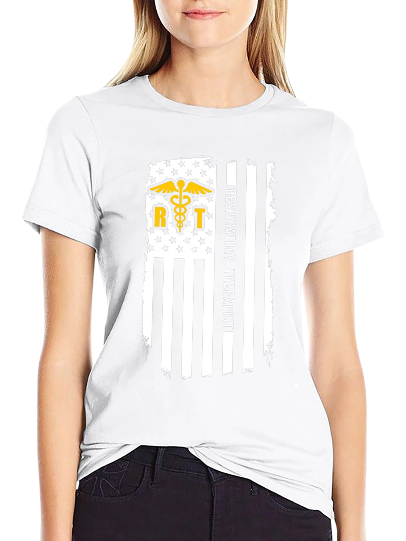 Respiratory Therapist Flag Graphic T-Shirt