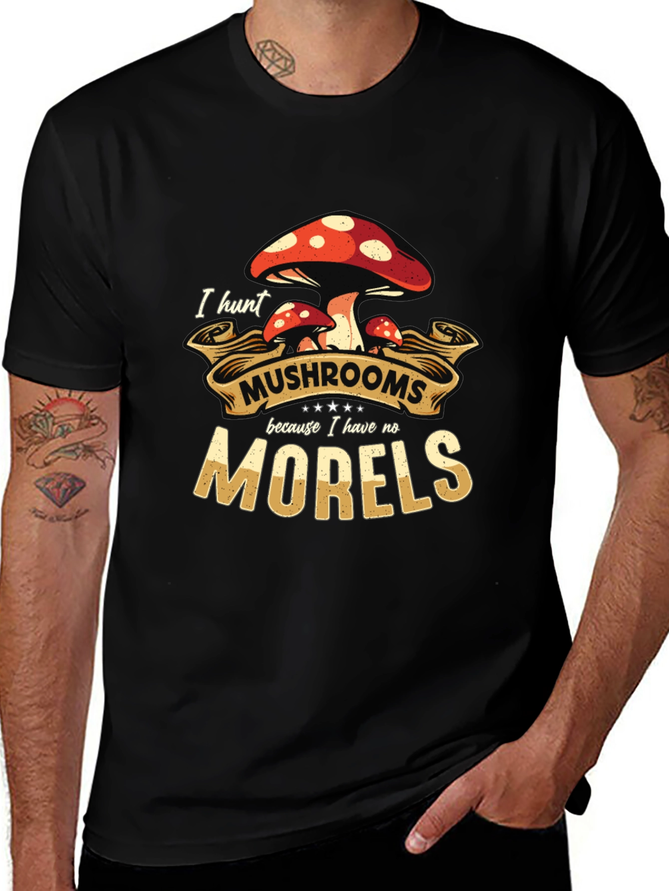Mushroom Hunter T-Shirt - Humorous Morel Design