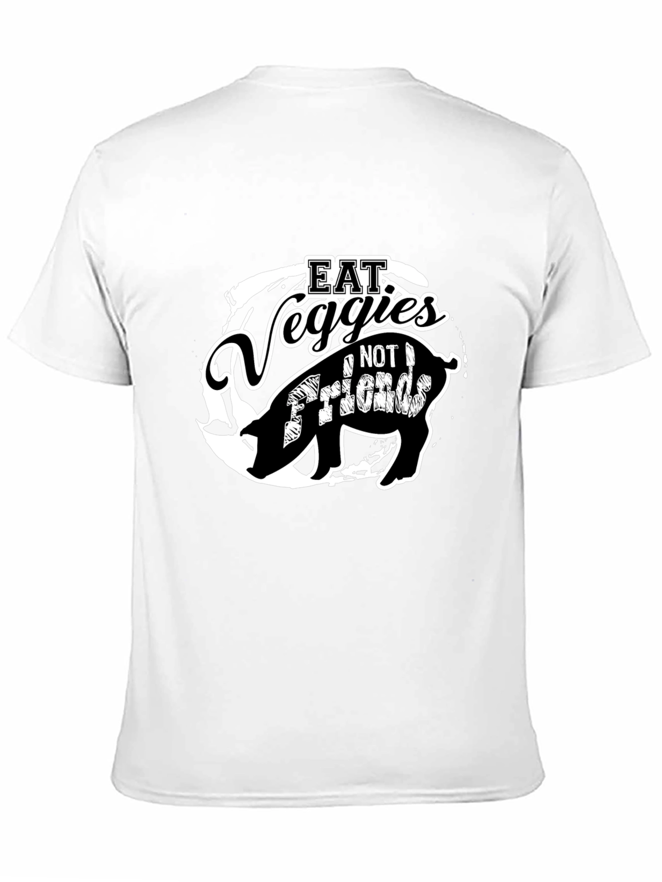 Eat Veggies Not Friends Pig Graphic T-Shirt