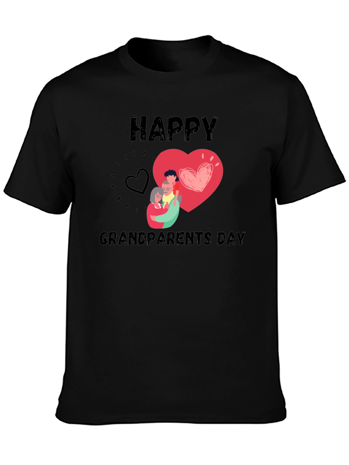 Happy Grandparents Day Black T-Shirt