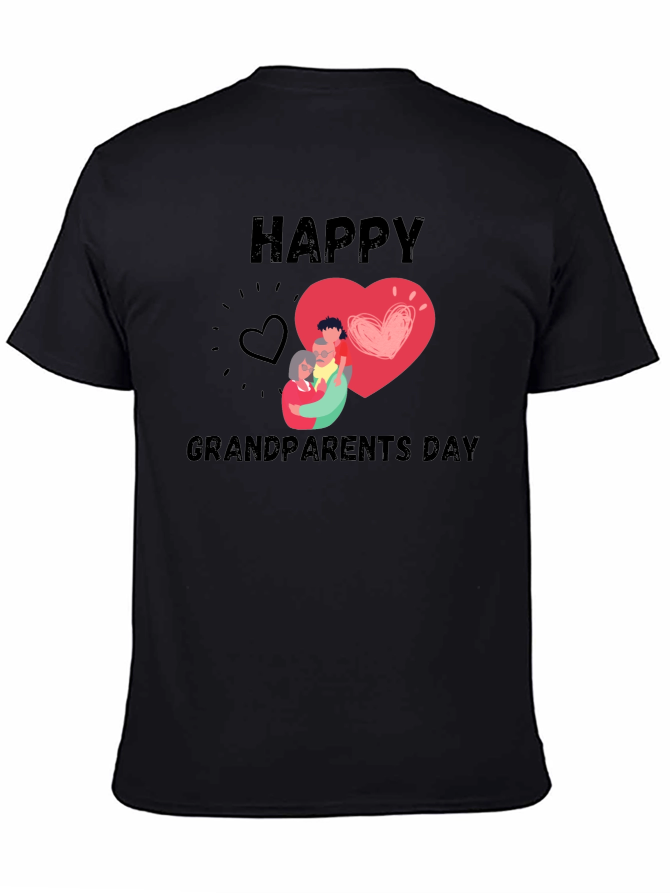 Happy Grandparents Day Black T-Shirt