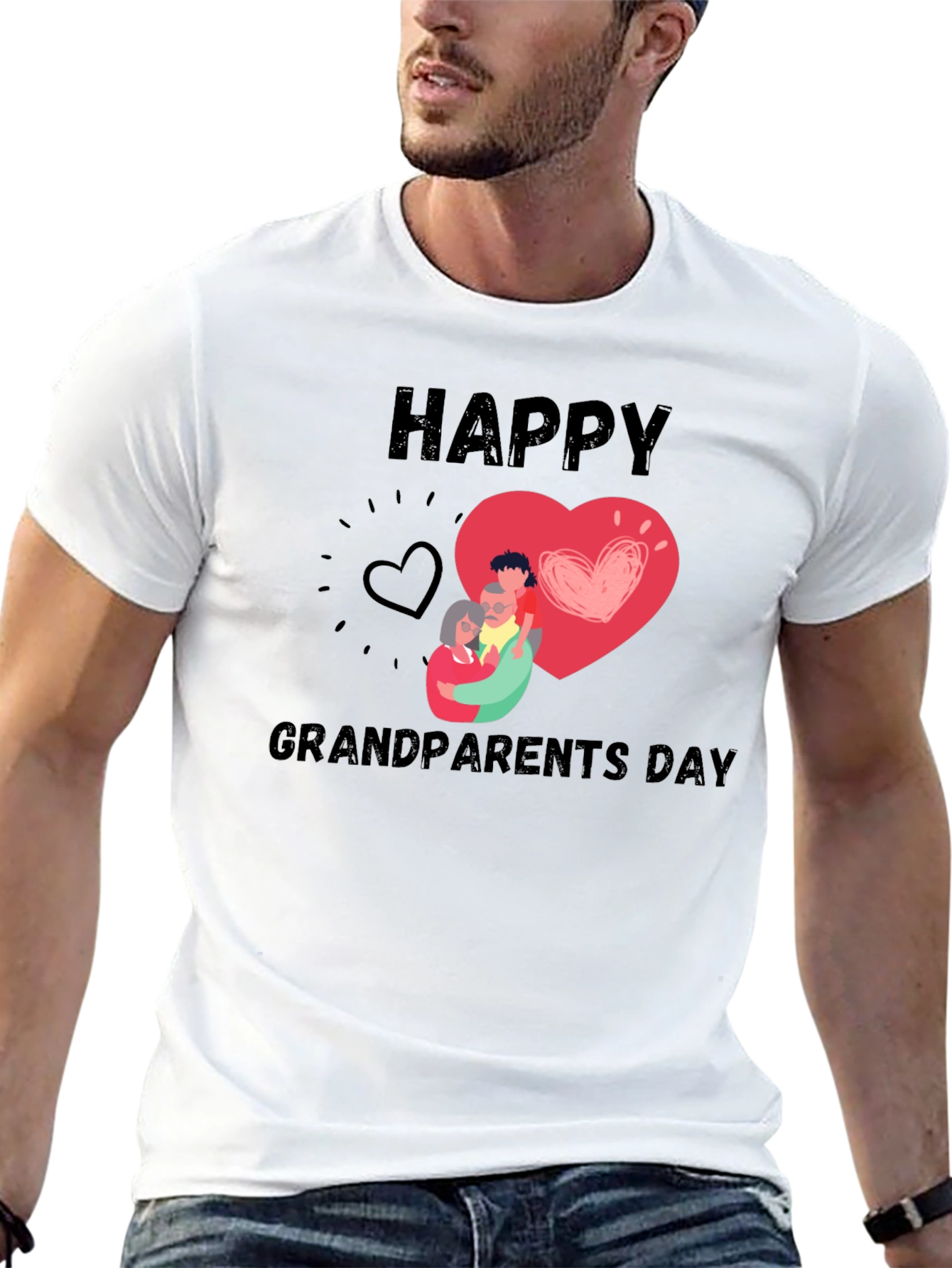 Happy Grandparents Day Black T-Shirt