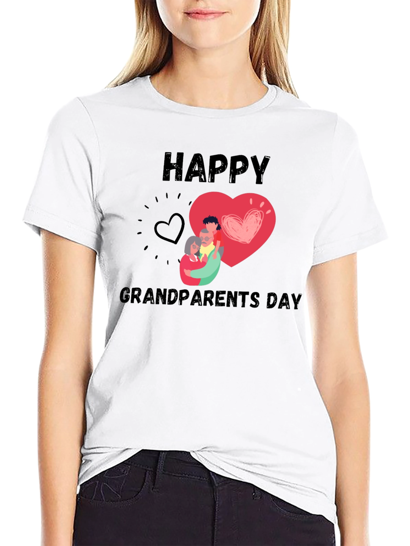 Happy Grandparents Day Black T-Shirt
