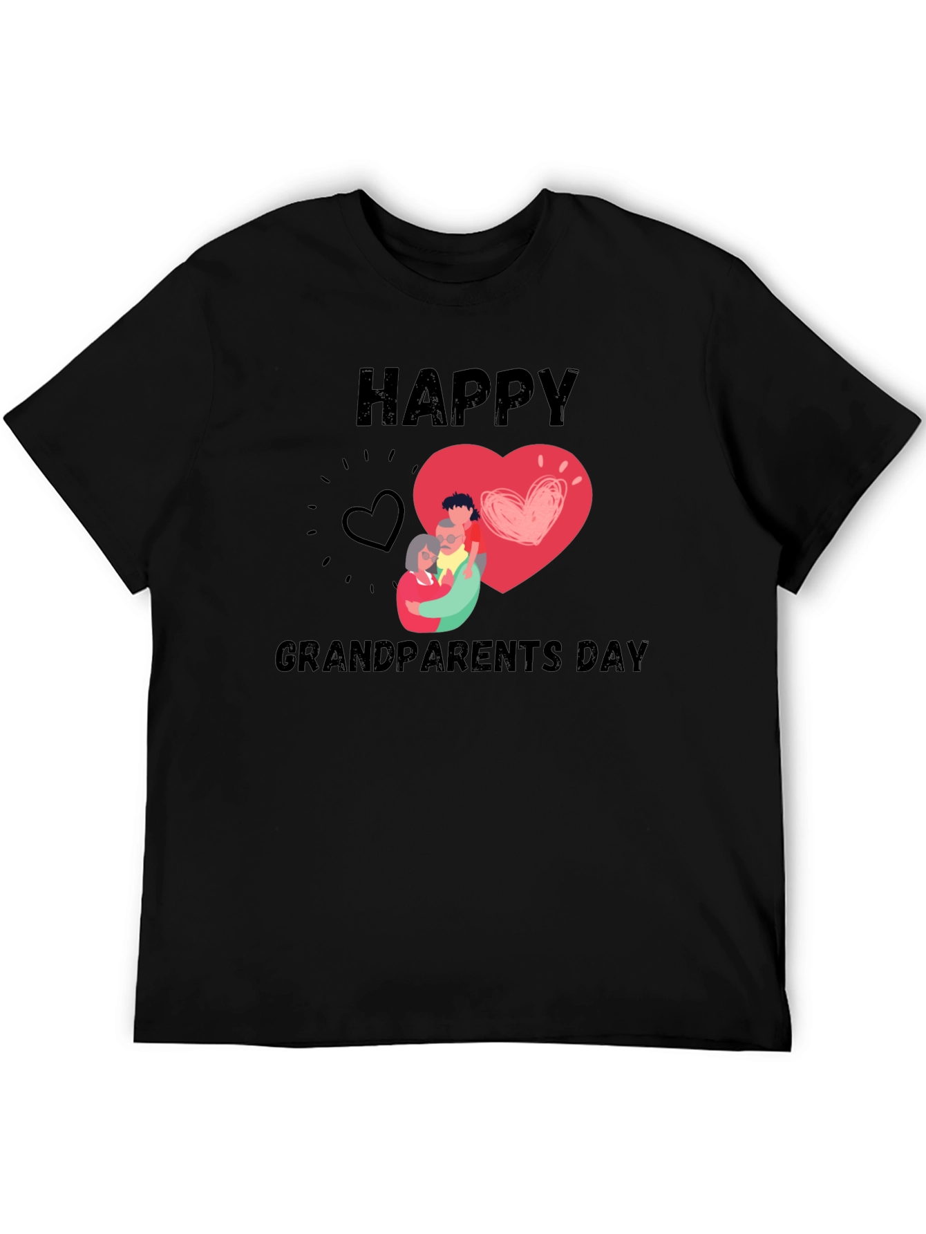 Happy Grandparents Day Black T-Shirt