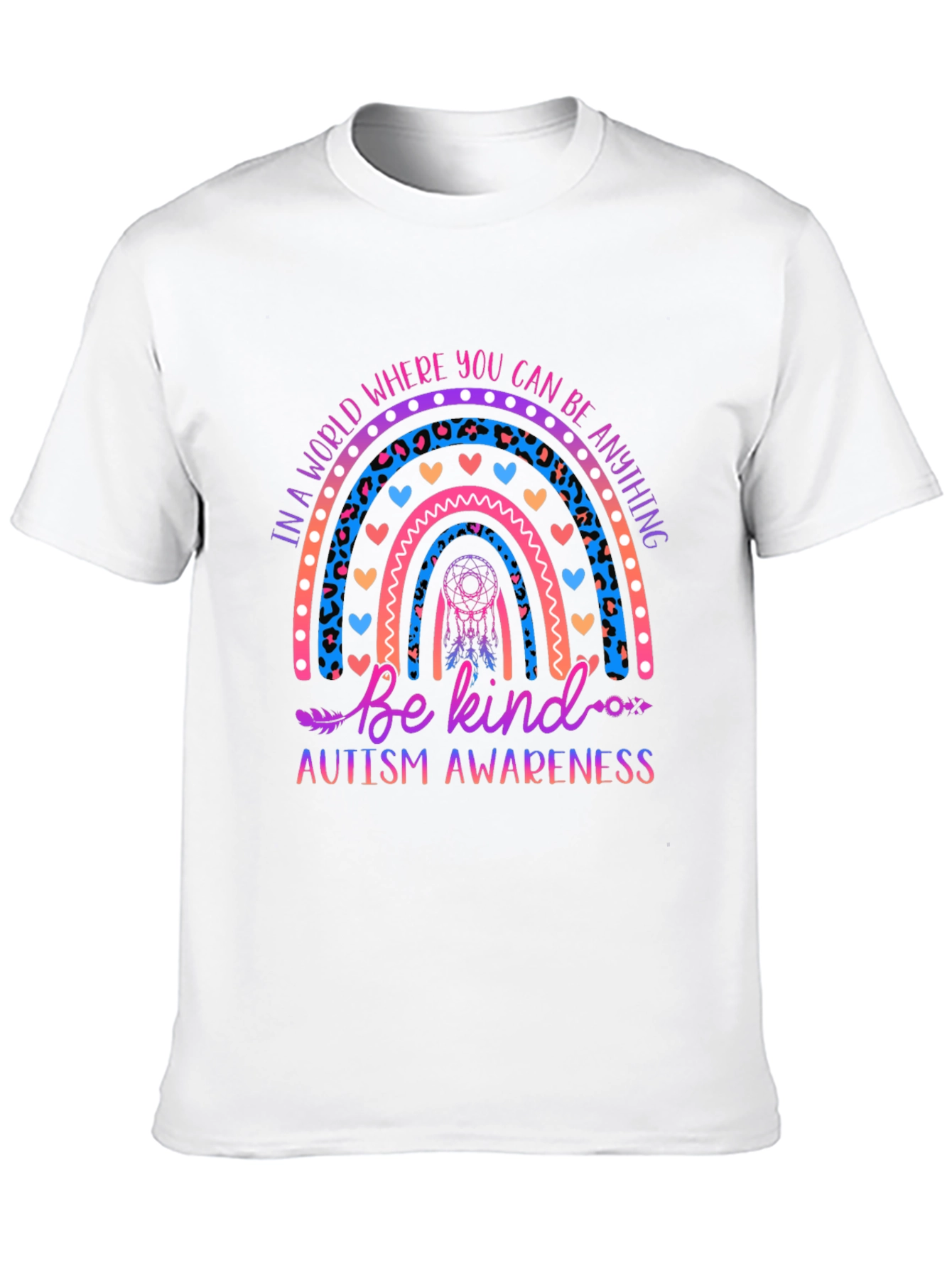 Autism Awareness Rainbow Be Kind Graphic Tee