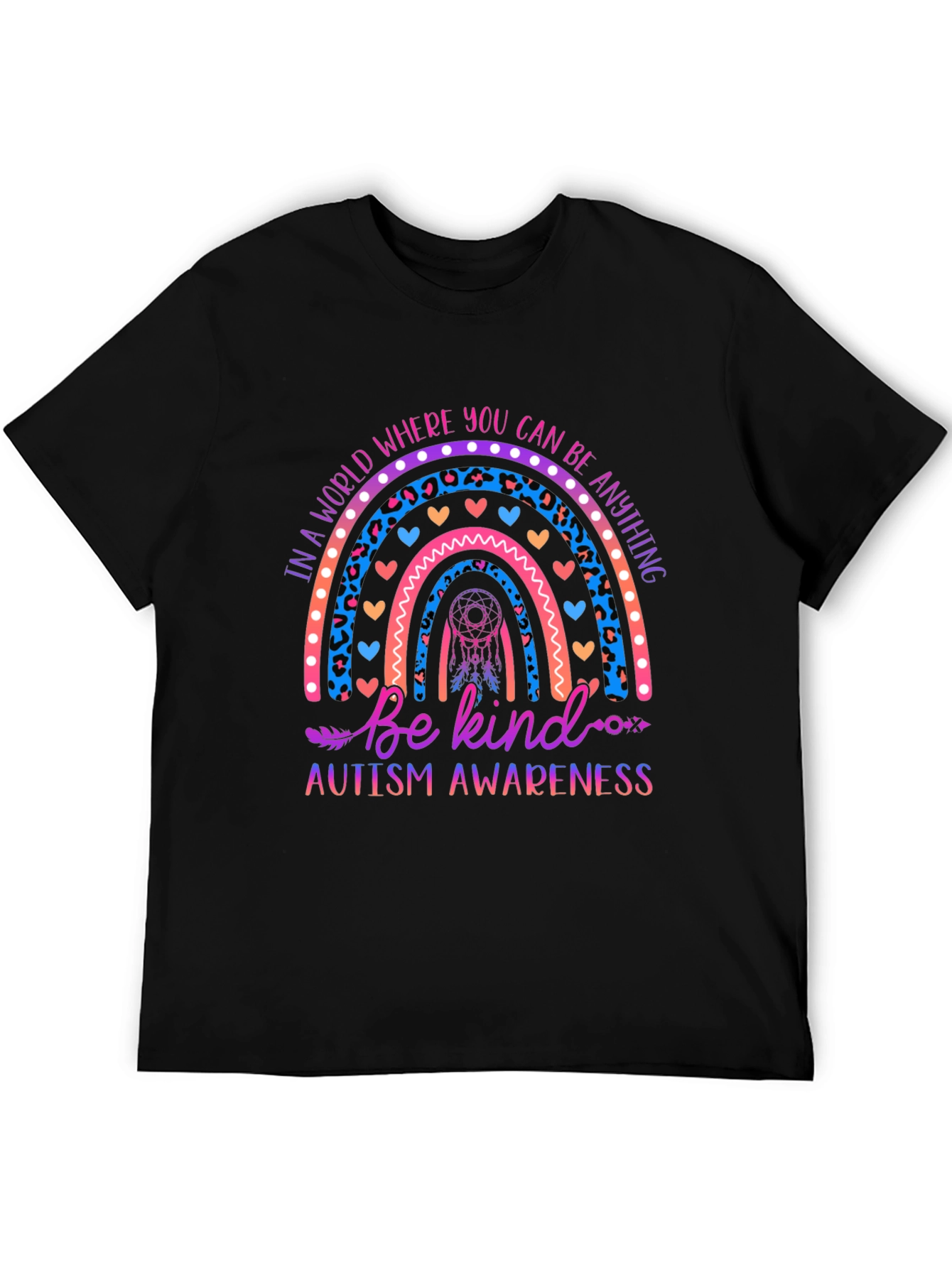 Autism Awareness Rainbow Be Kind Graphic Tee