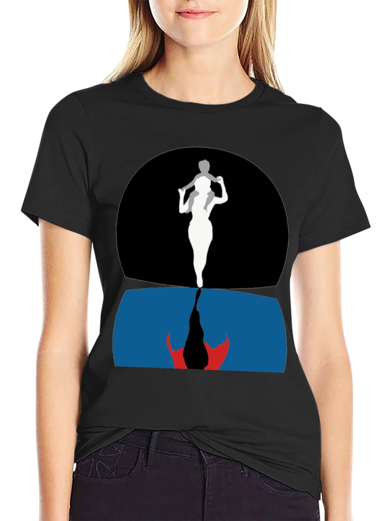 Artistic Silhouette Father Son Graphic Tee