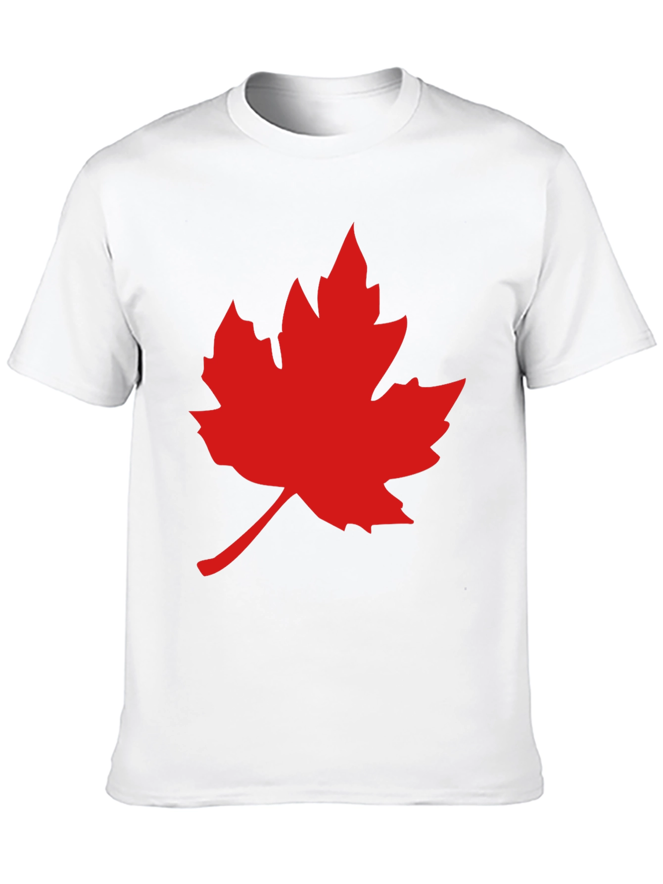 Red Maple Leaf on Black T-Shirt