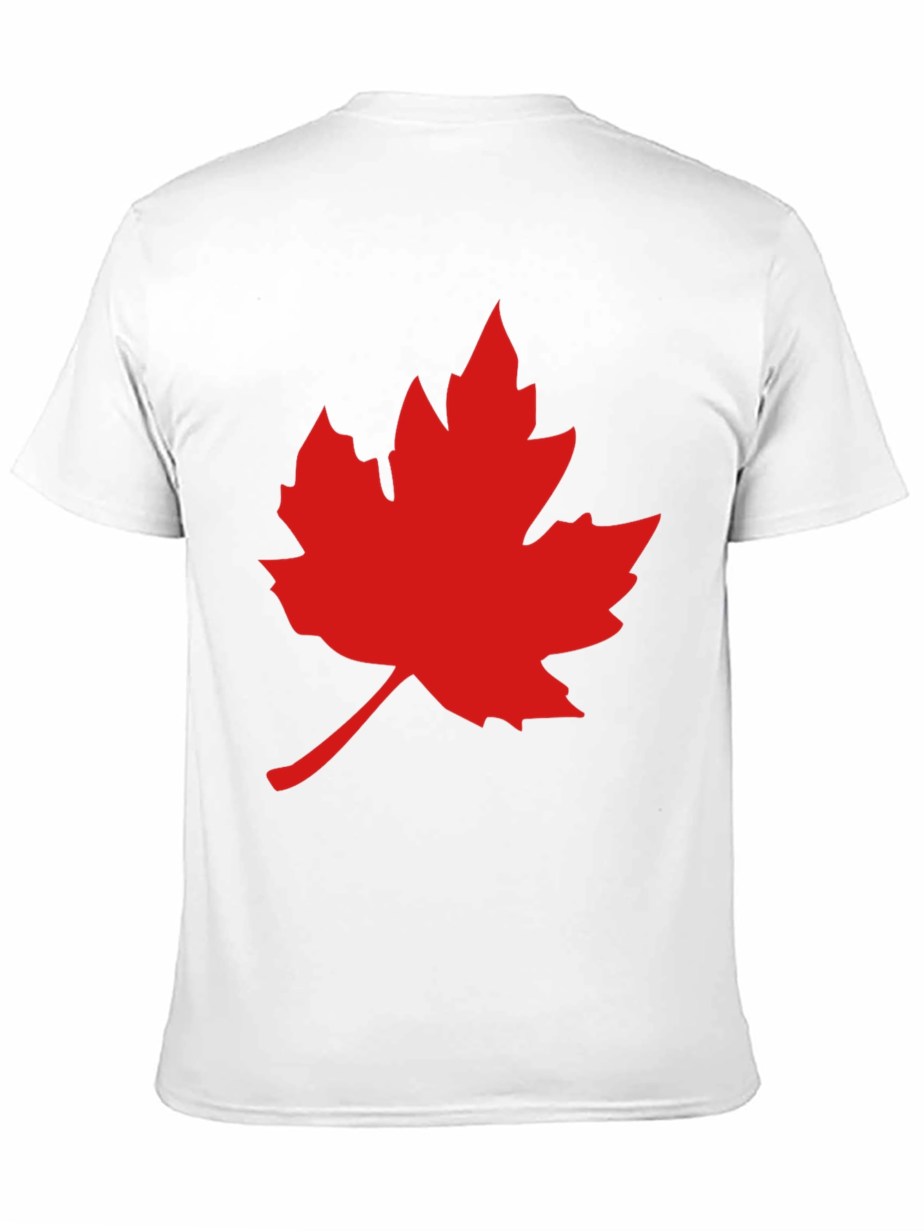 Red Maple Leaf on Black T-Shirt