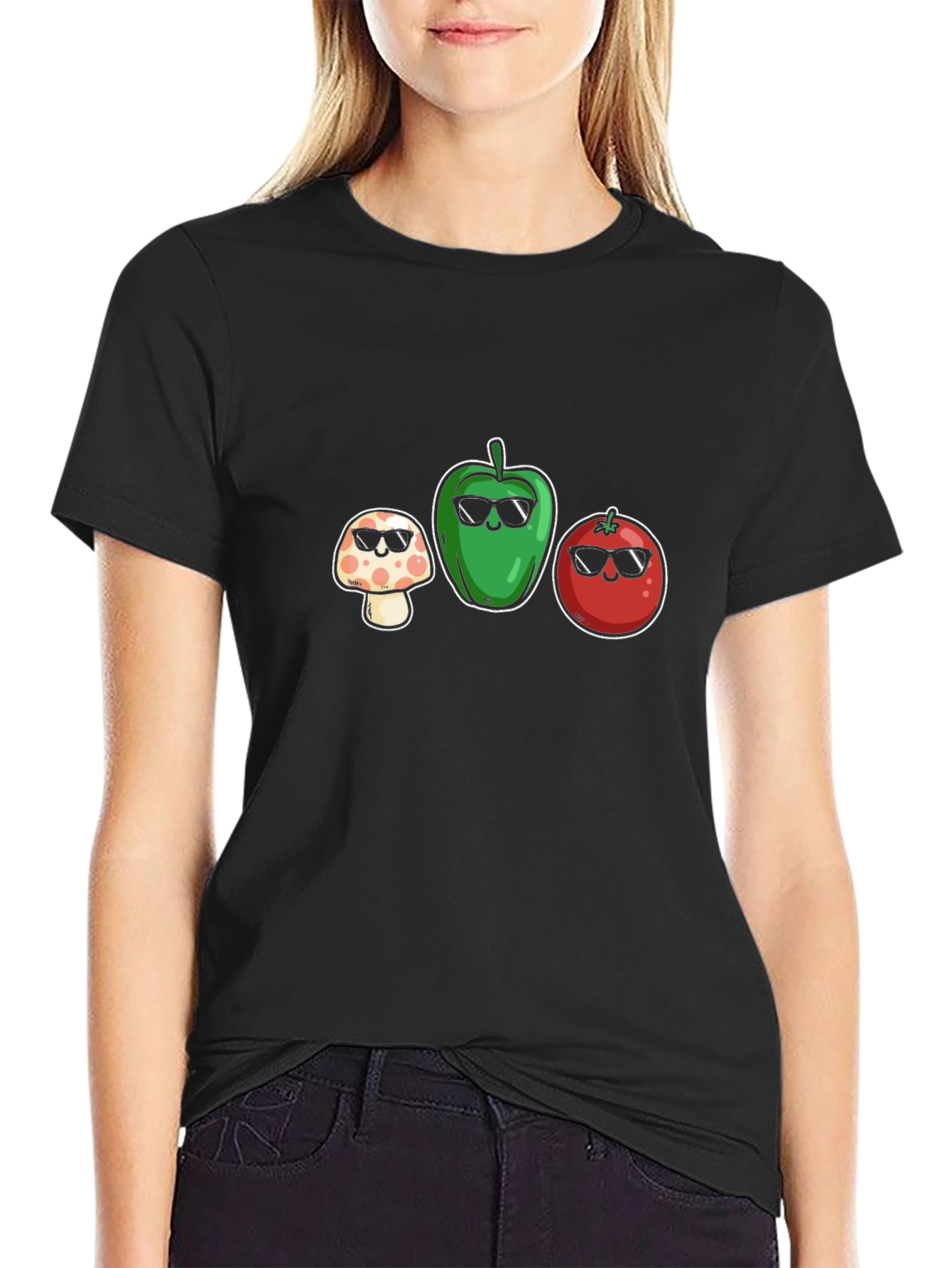 Cool Veggie Squad Black T-Shirt
