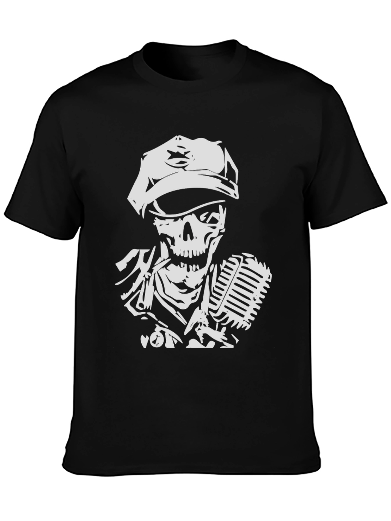 Skull Singer Black T-Shirt