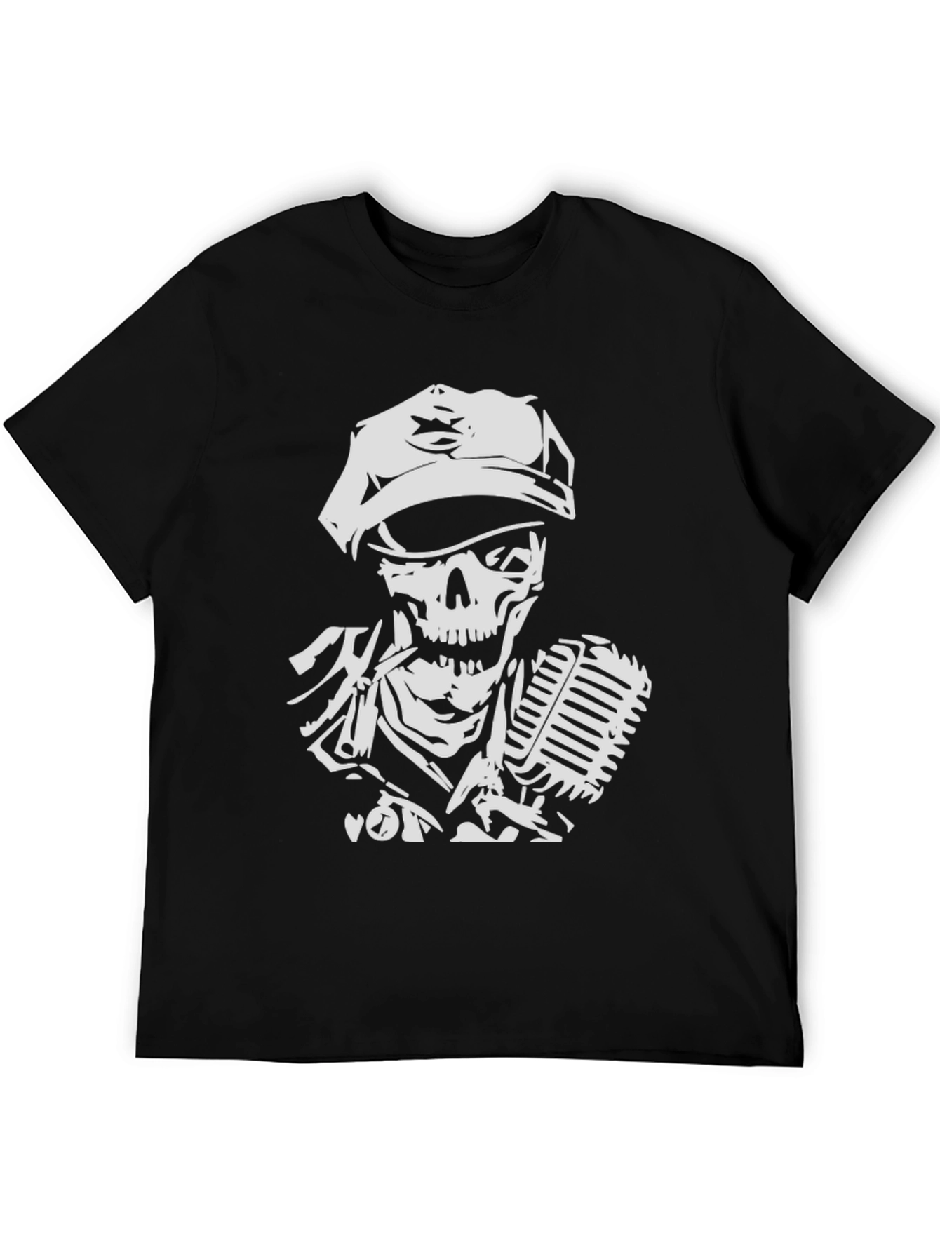 Skull Singer Black T-Shirt