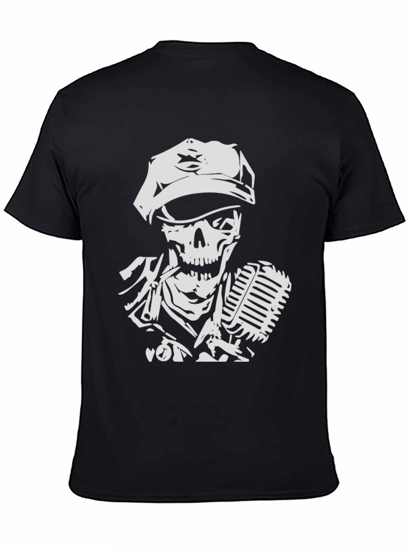 Skull Singer Black T-Shirt