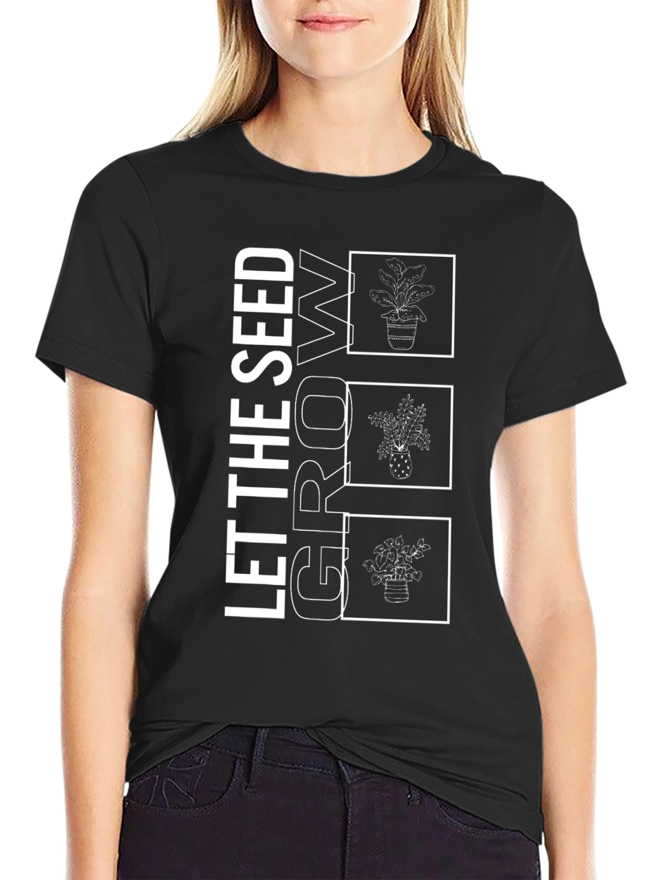 Let the Seed Grow Black Graphic Tee