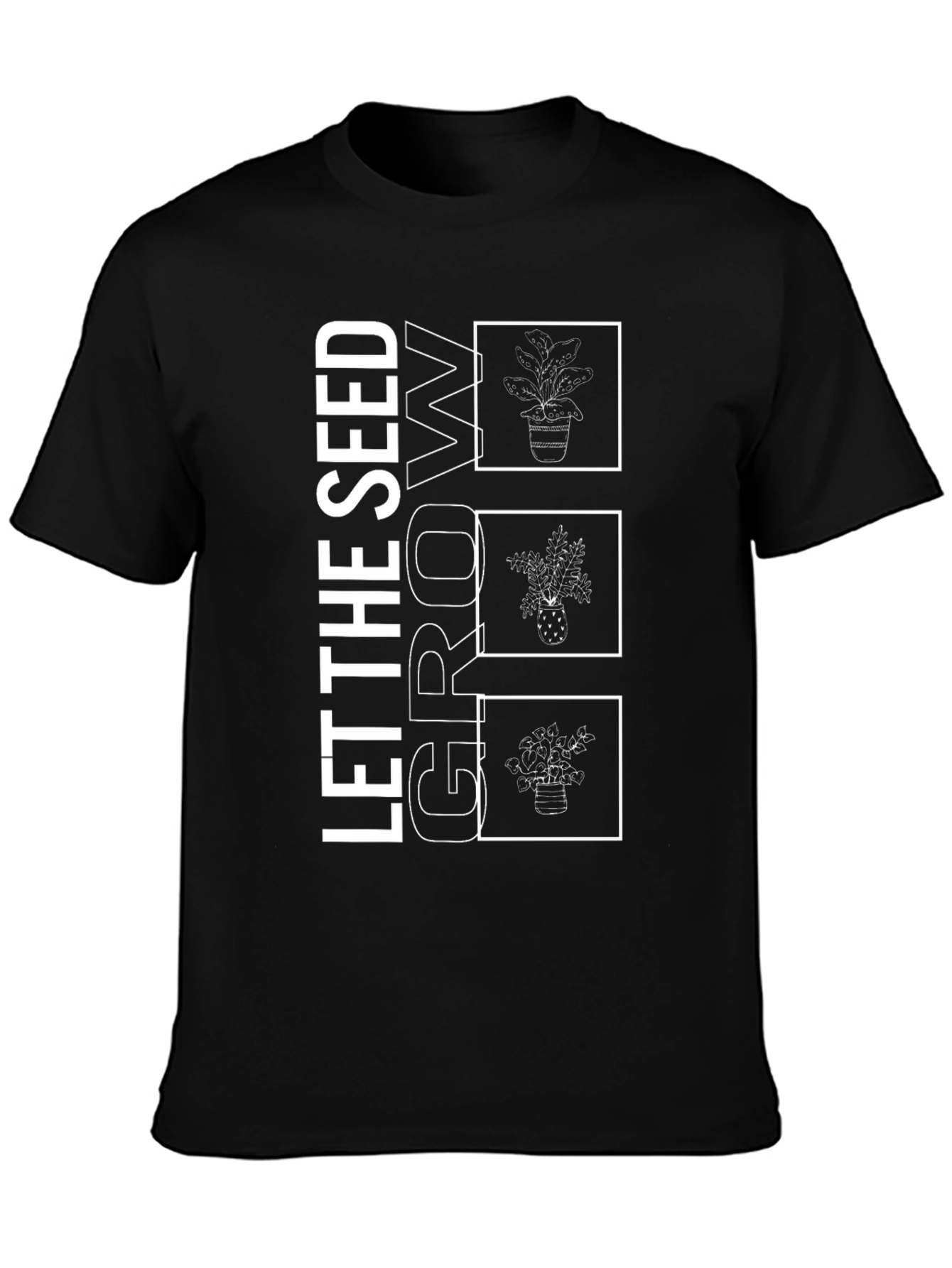 Let the Seed Grow Black Graphic Tee