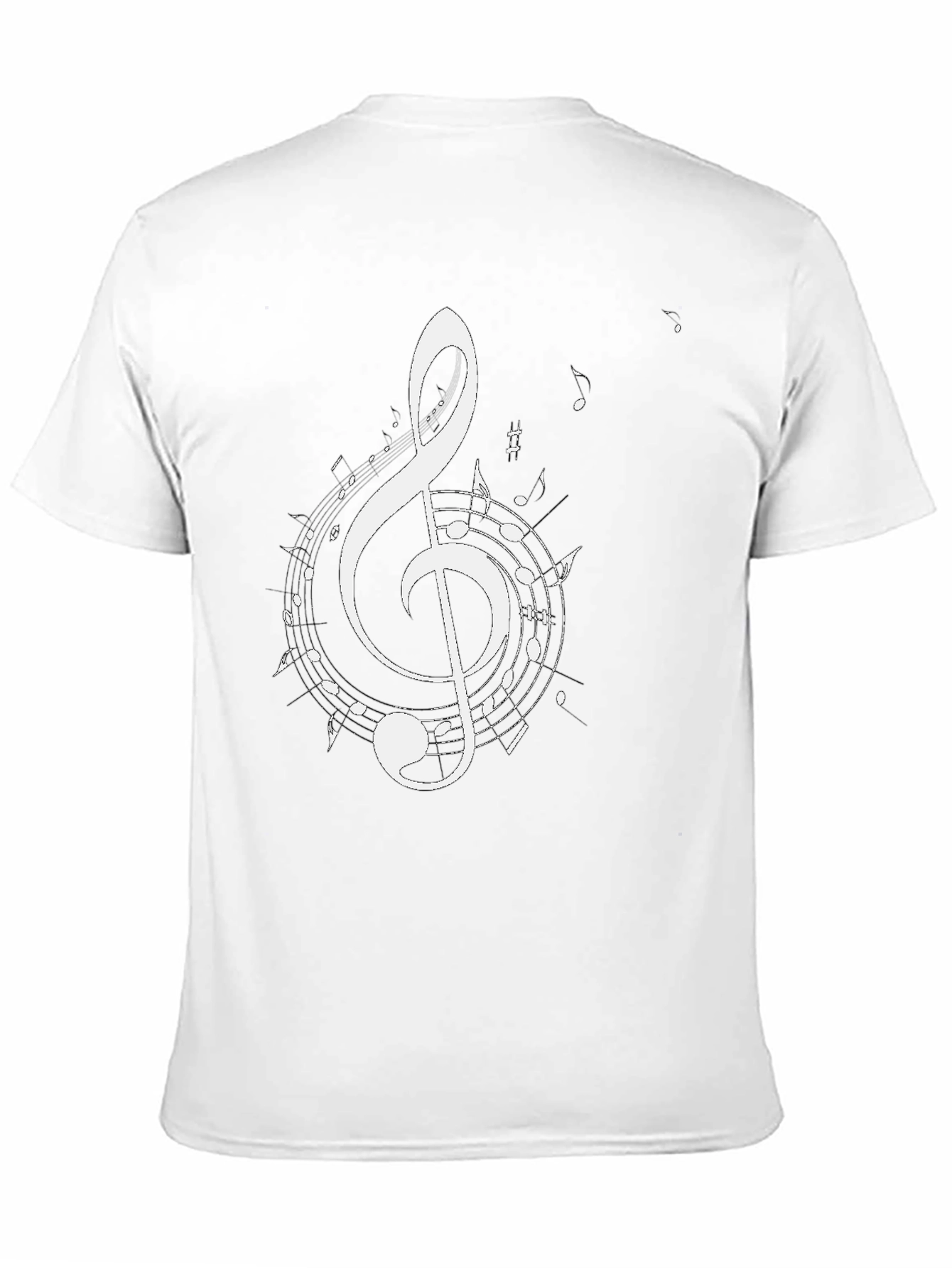 Musical Treble Clef Graphic Tee - Black Cotton