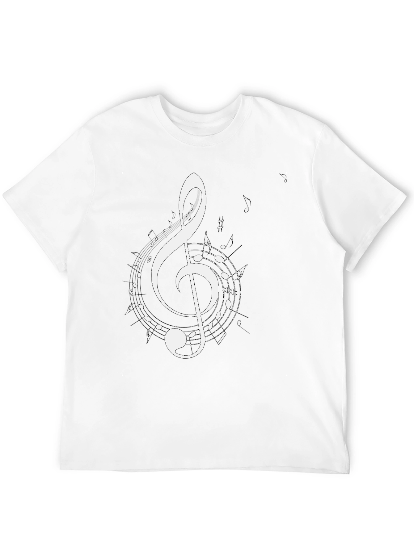 Musical Treble Clef Graphic Tee - Black Cotton