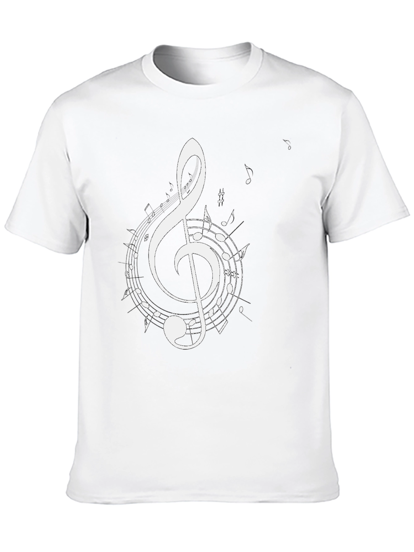 Musical Treble Clef Graphic Tee - Black Cotton
