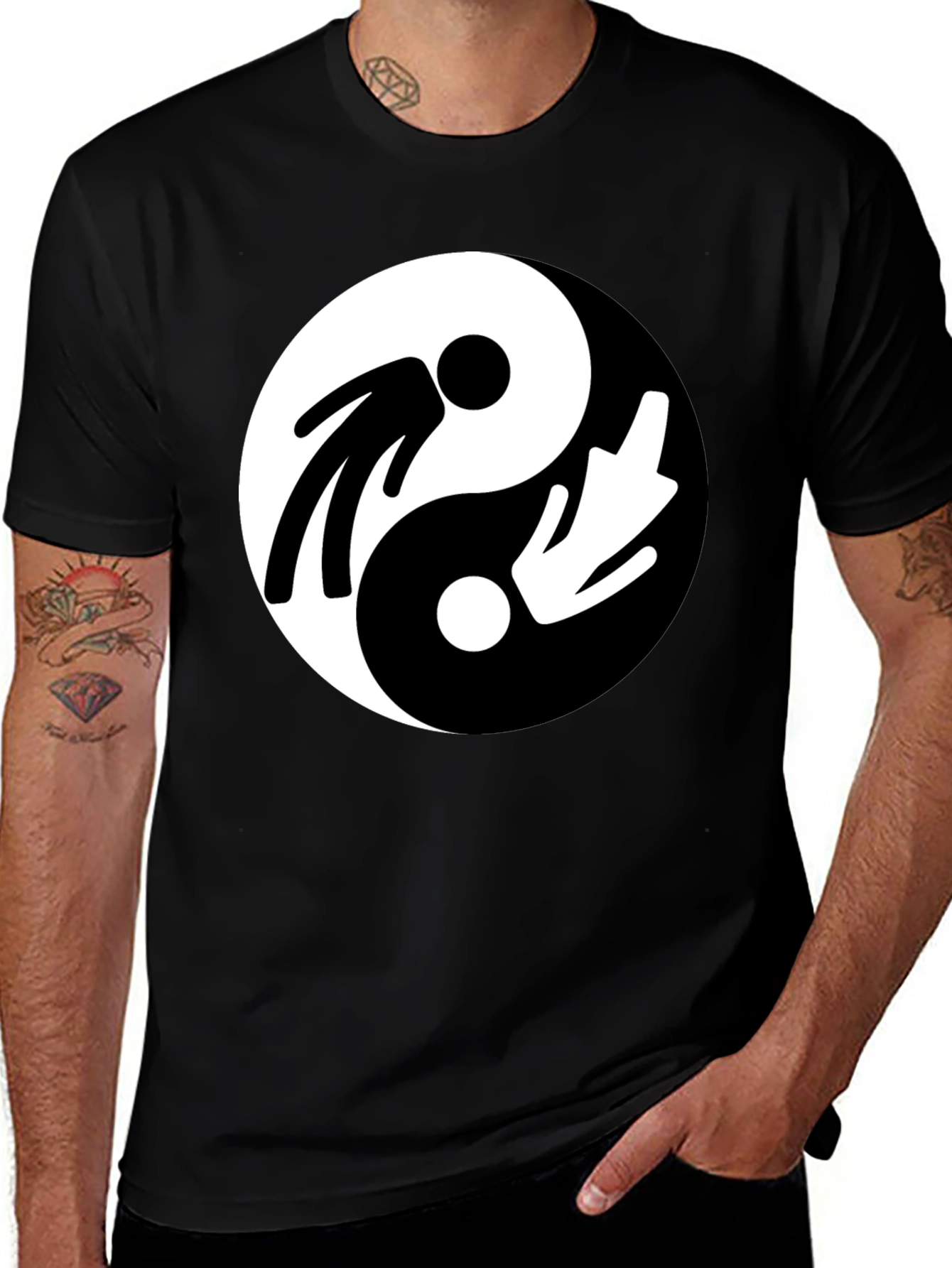 Yin Yang Mens Graphic T-Shirt - Balance