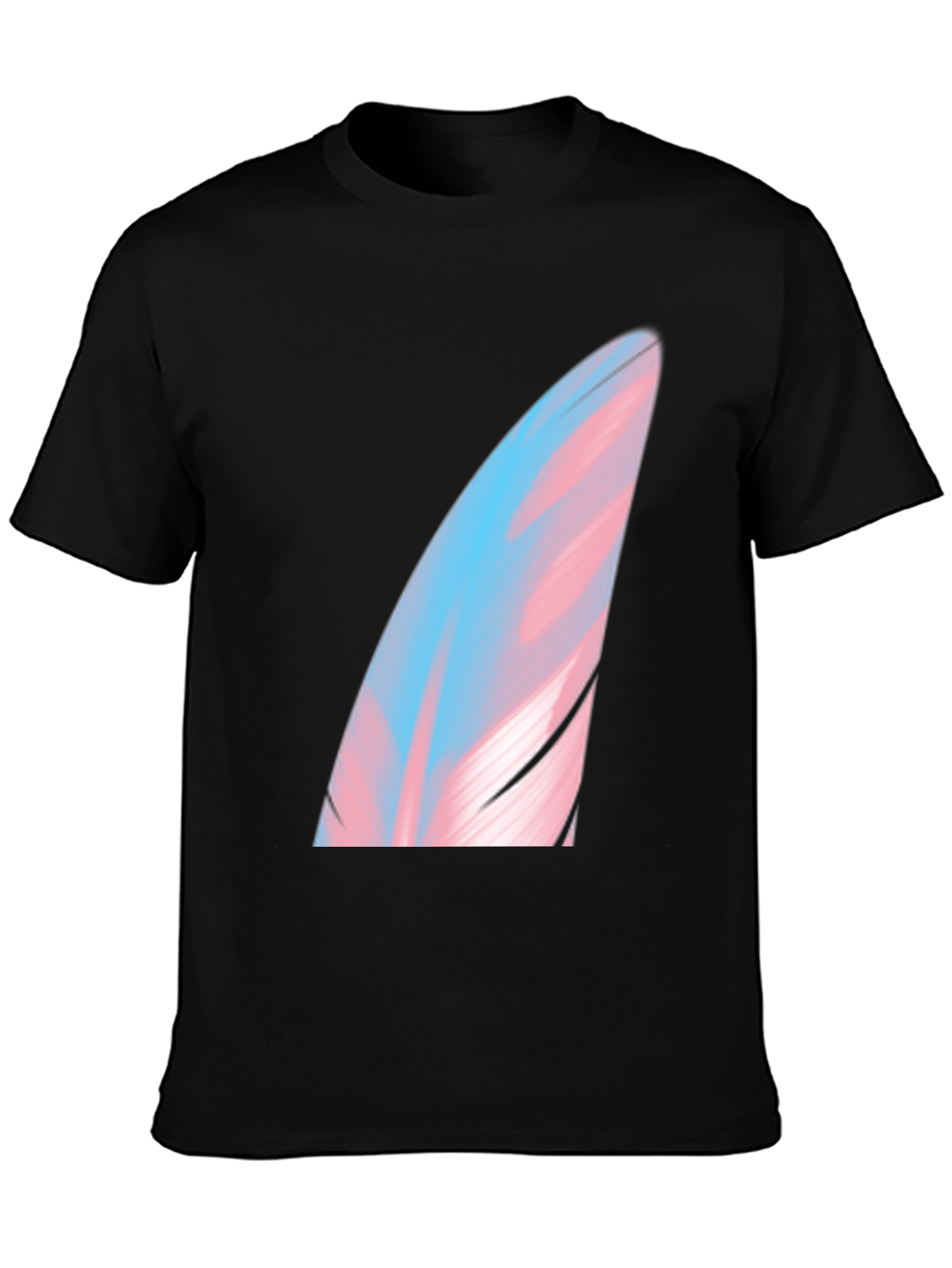 Transgender Pride Feather Graphic Tee - Soft Black Shirt