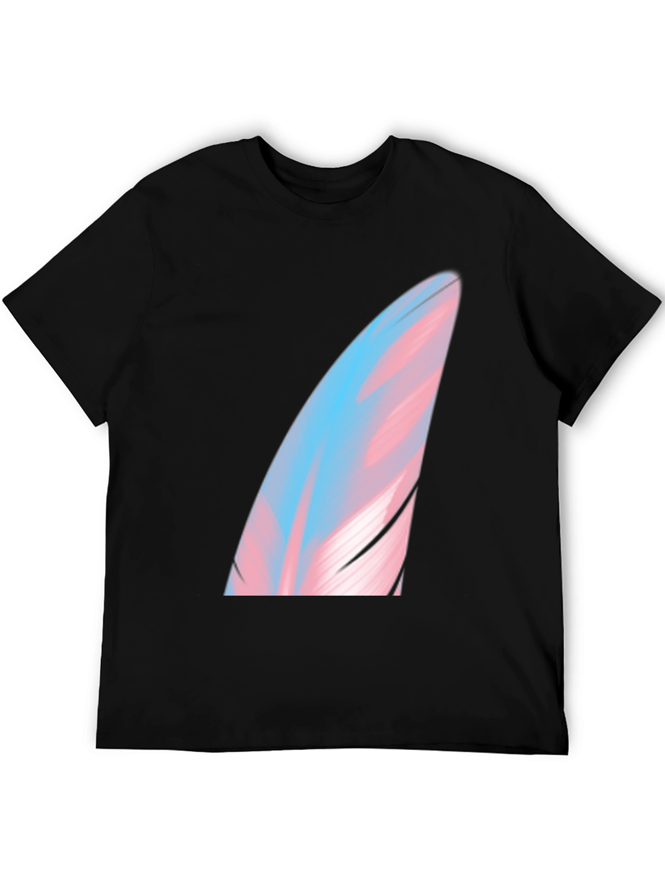 Transgender Pride Feather Graphic Tee - Soft Black Shirt