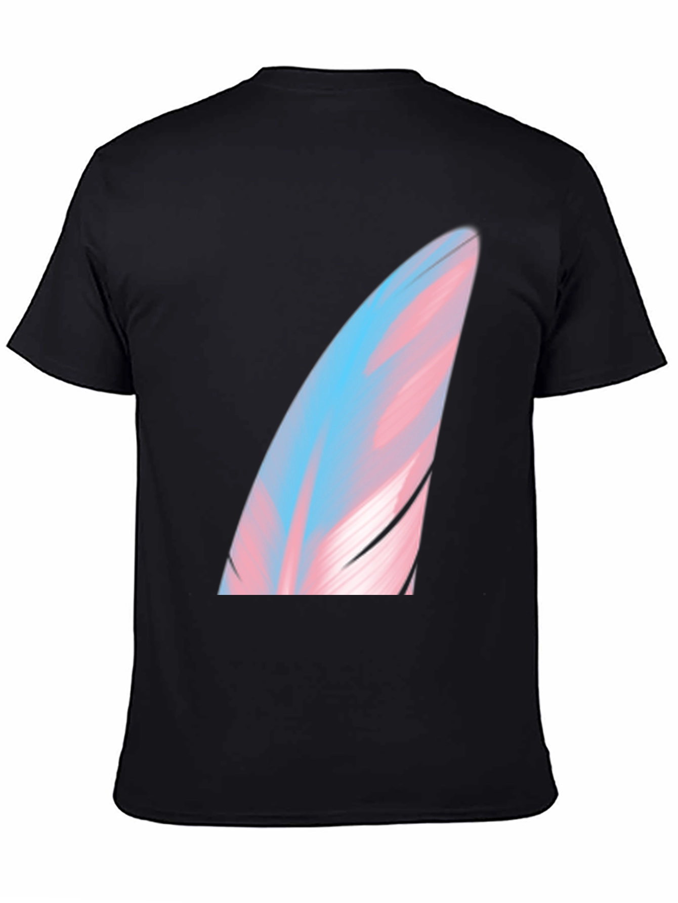 Transgender Pride Feather Graphic Tee - Soft Black Shirt