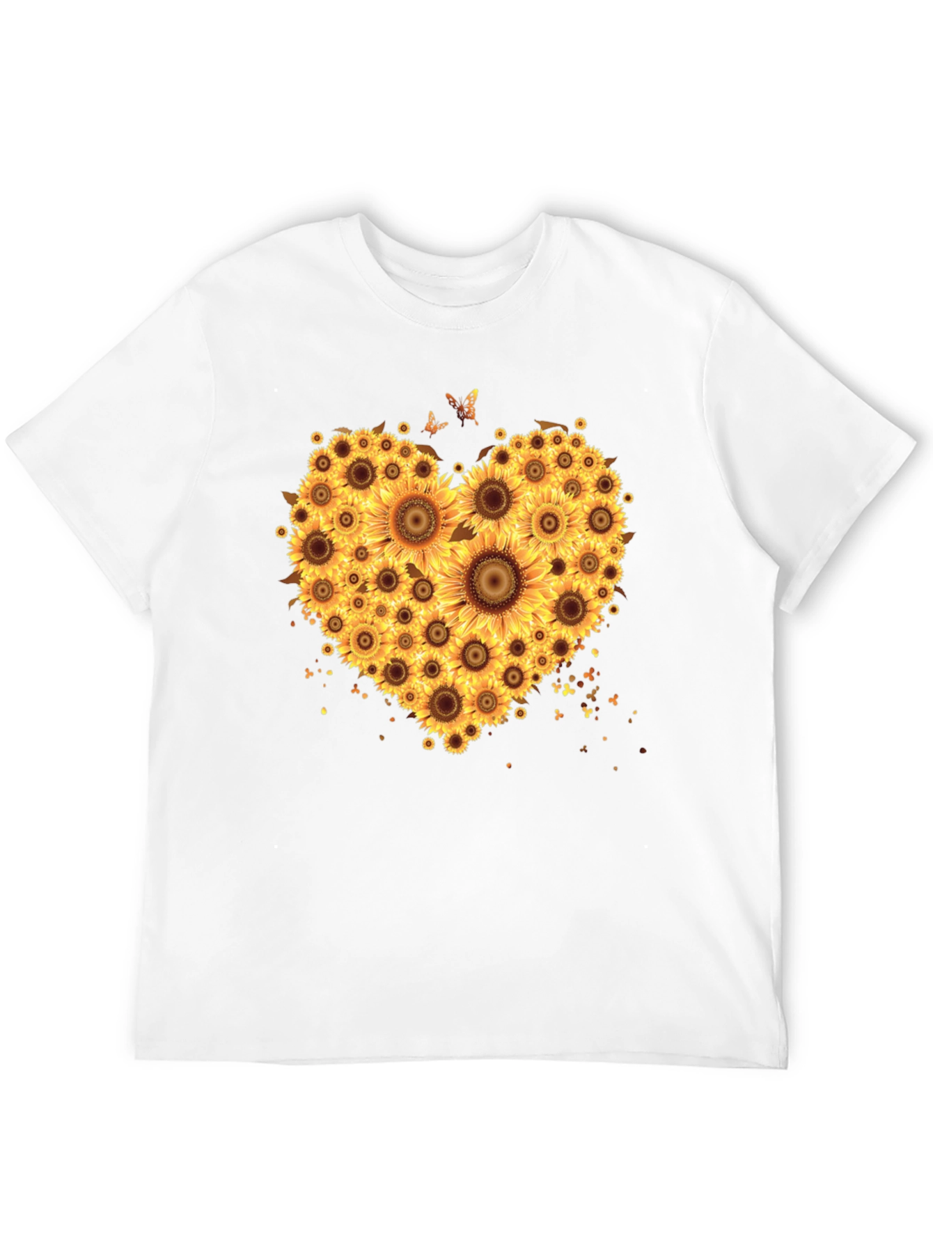 Sunflower Heart Graphic T-Shirt - Black