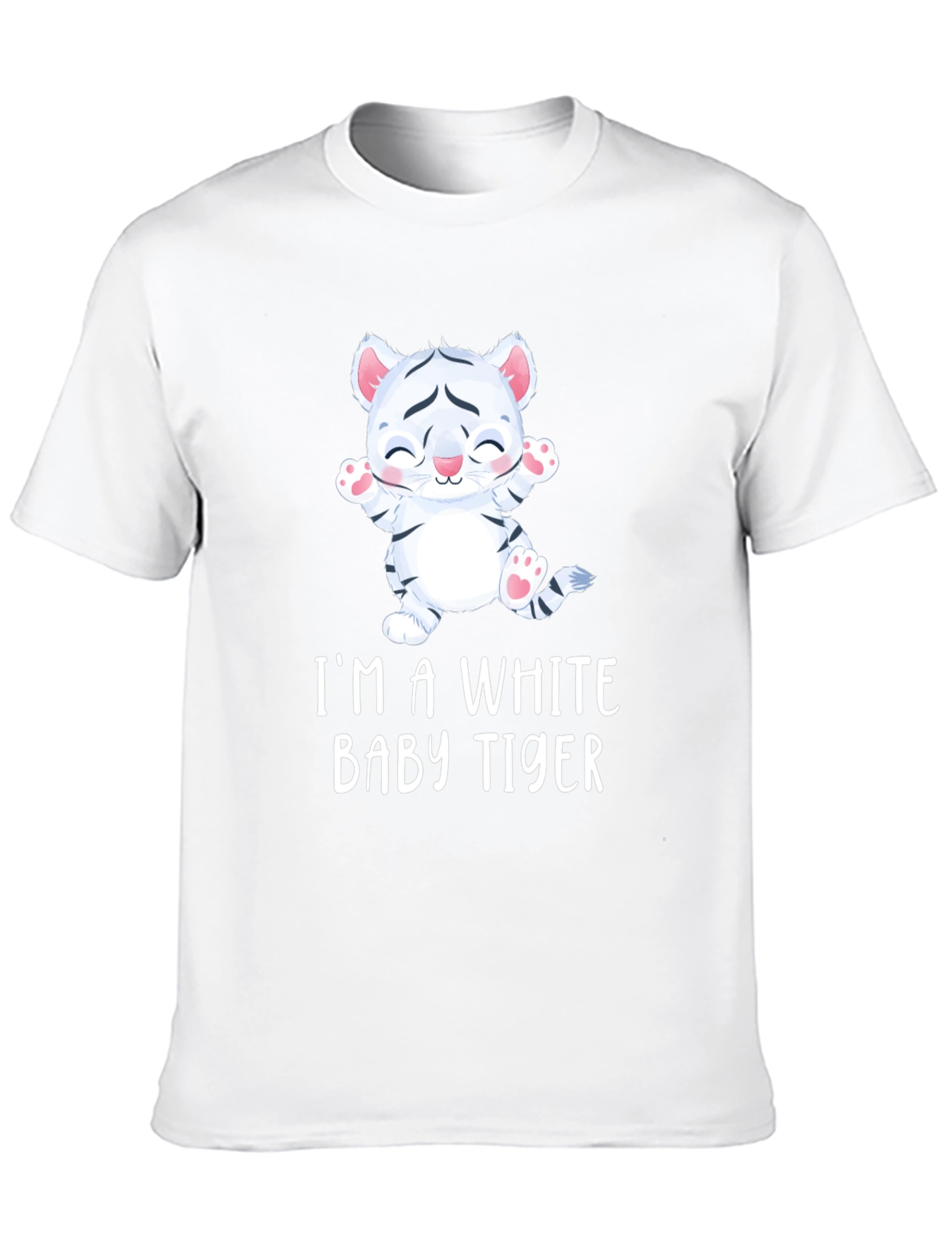Cute White Baby Tiger Graphic Tee