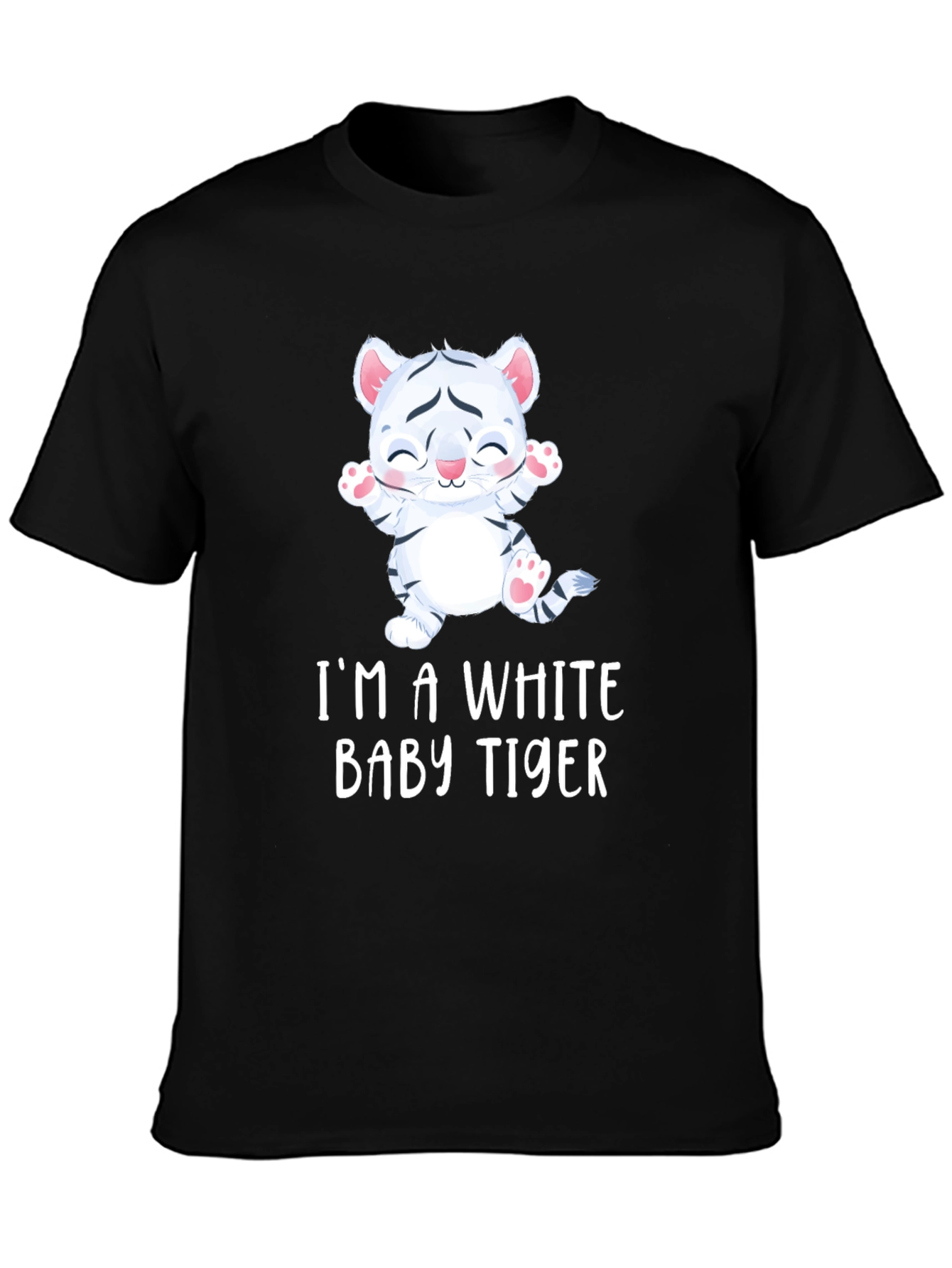 Cute White Baby Tiger Graphic Tee