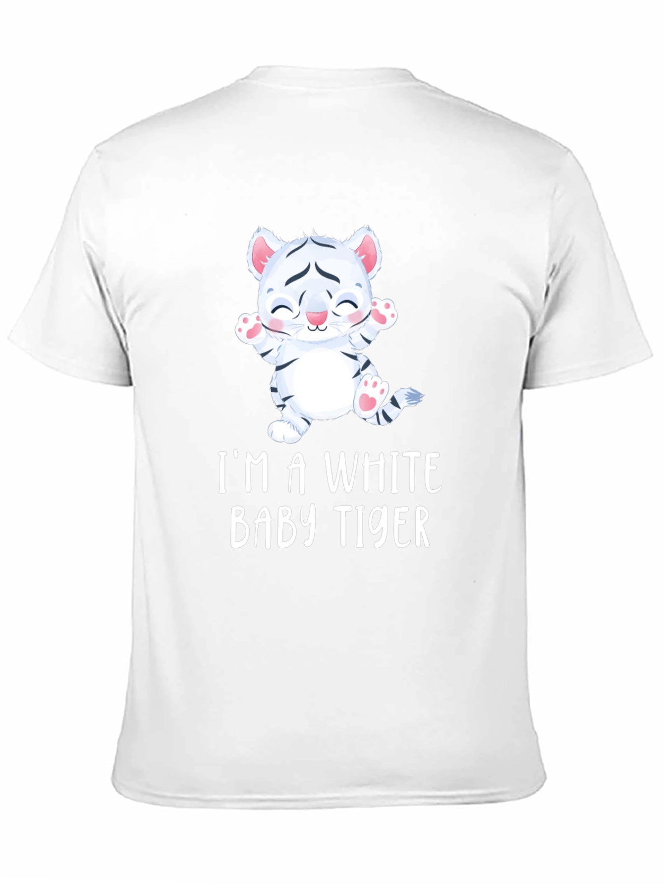 Cute White Baby Tiger Graphic Tee