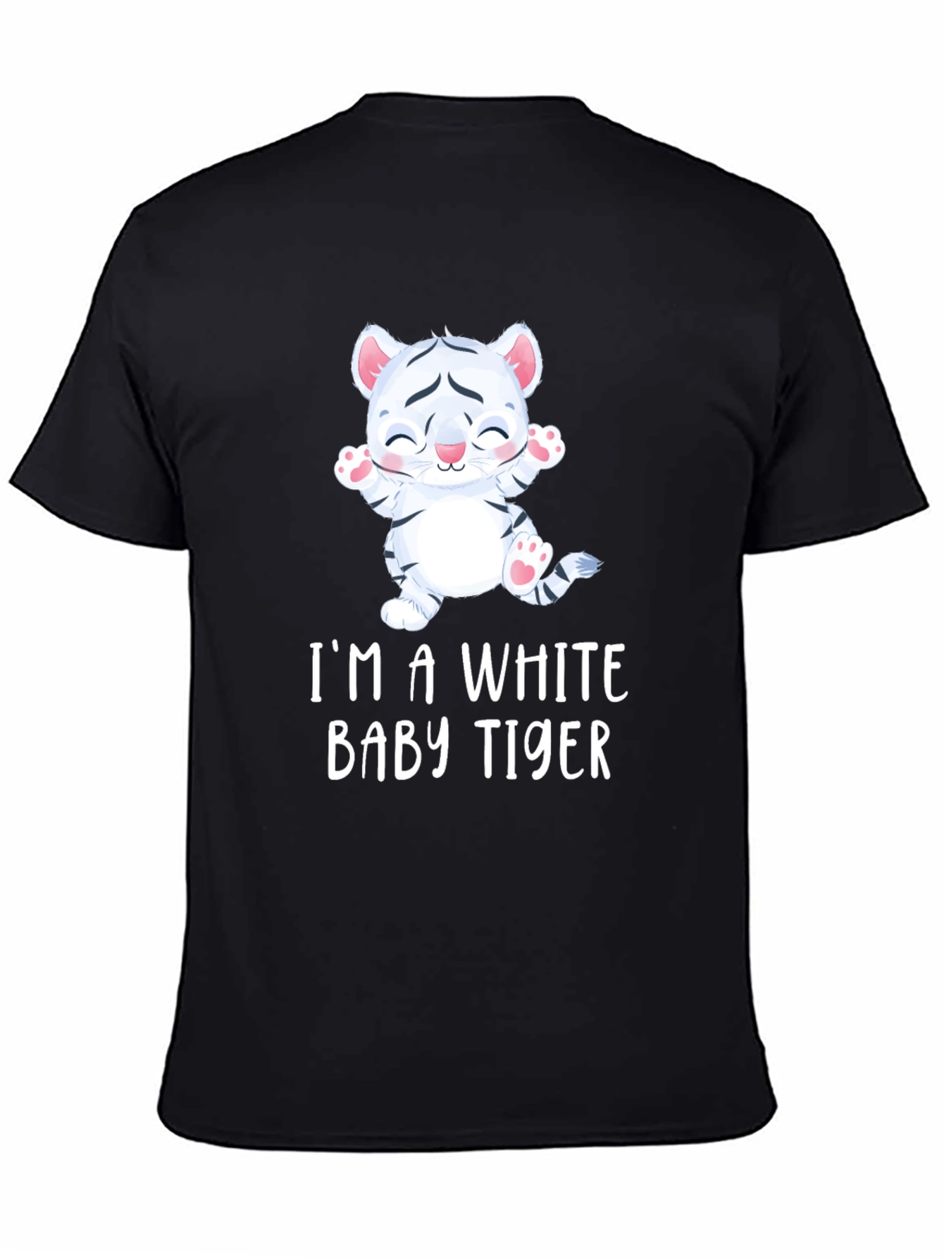 Cute White Baby Tiger Graphic Tee