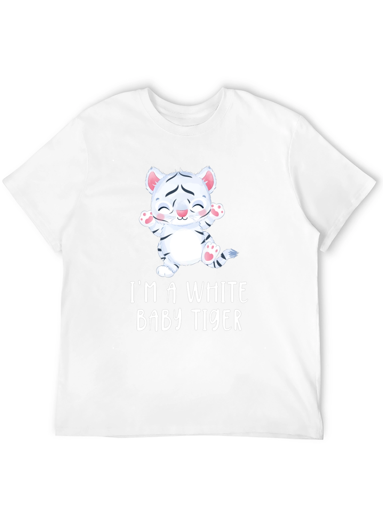 Cute White Baby Tiger Graphic Tee