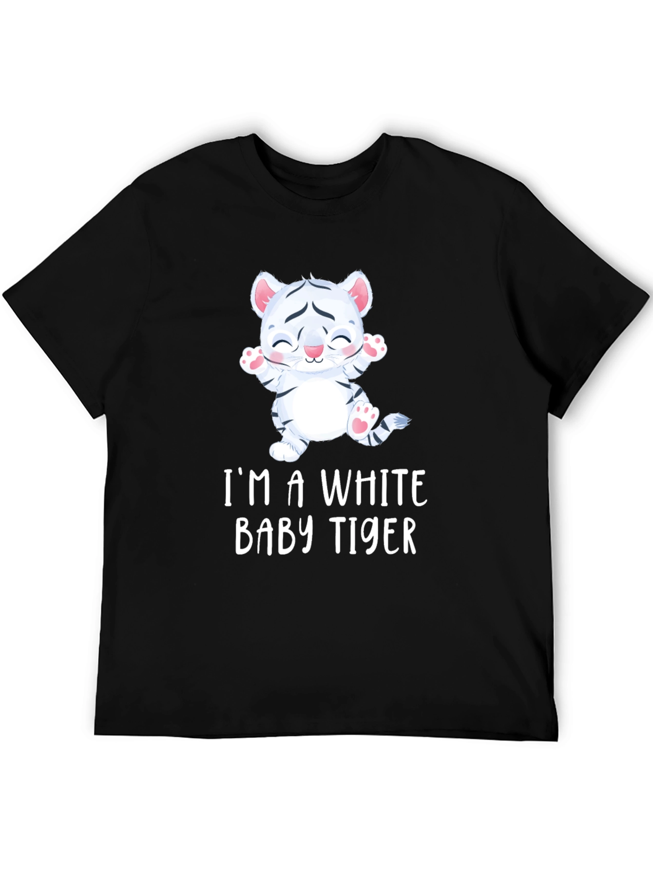 Cute White Baby Tiger Graphic Tee