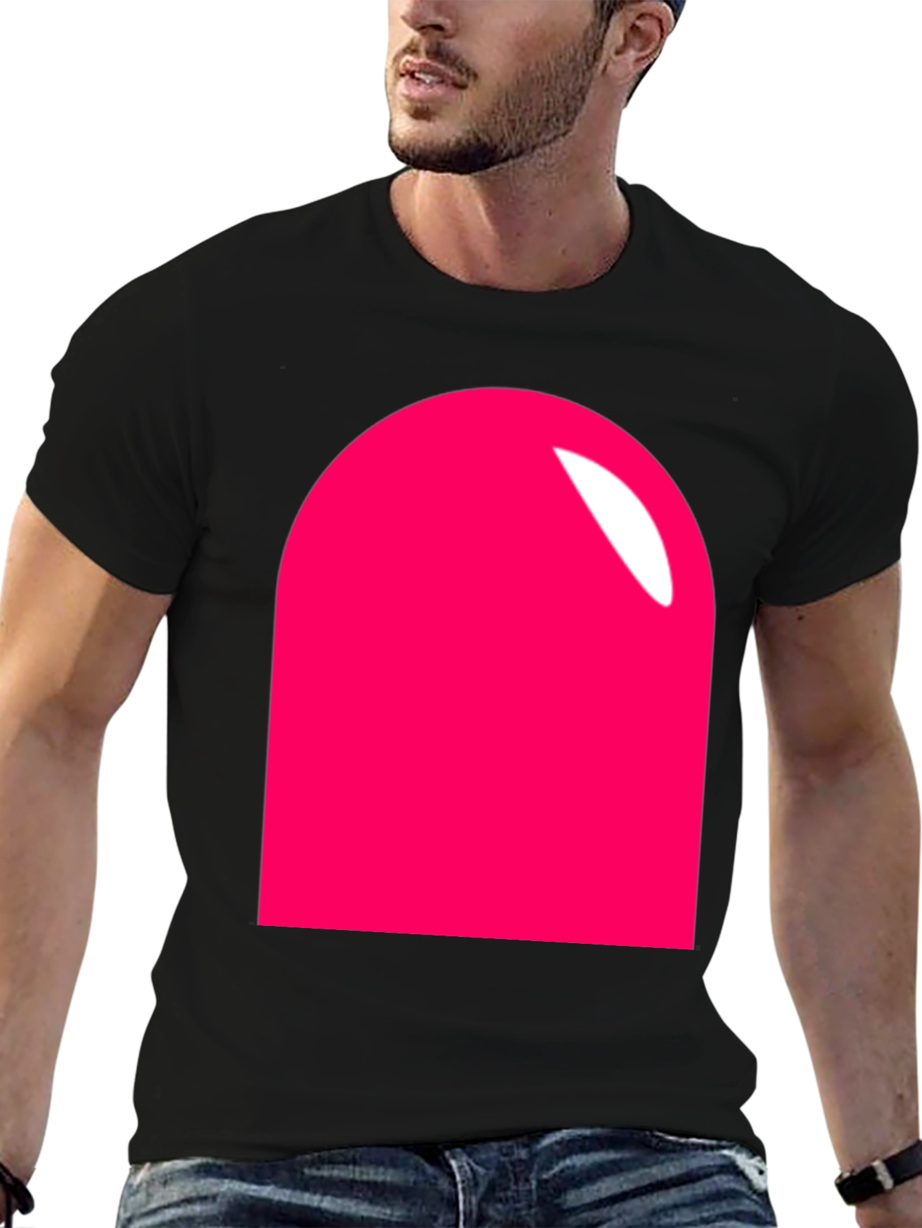 Modern Pink Rounded Rectangle Graphic T-Shirt