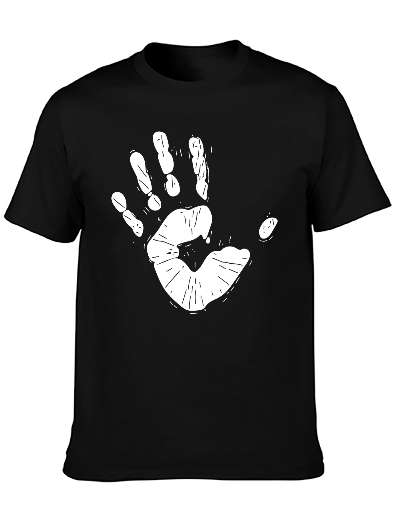 Handprint Graphic Black T-Shirt