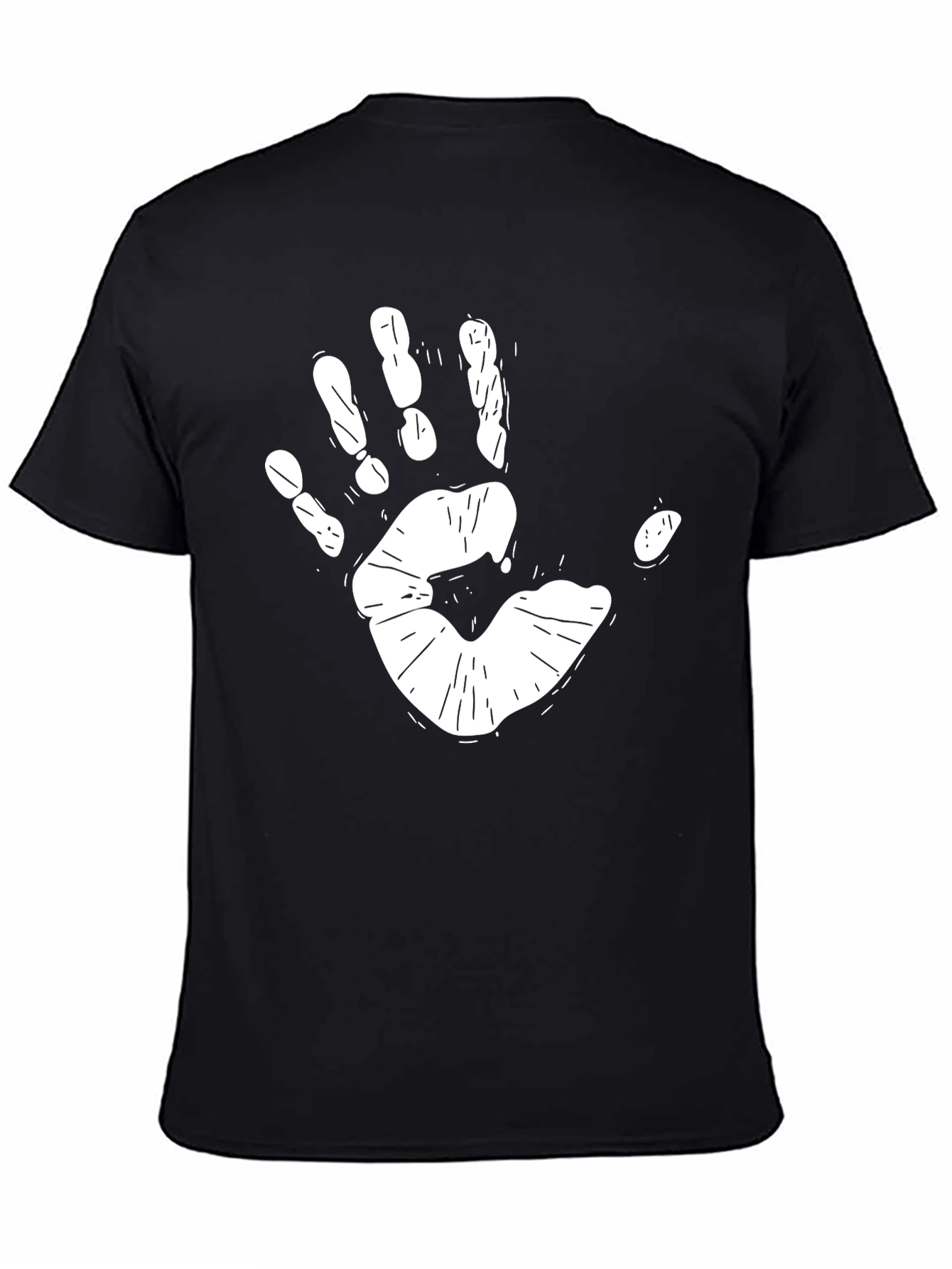 Handprint Graphic Black T-Shirt