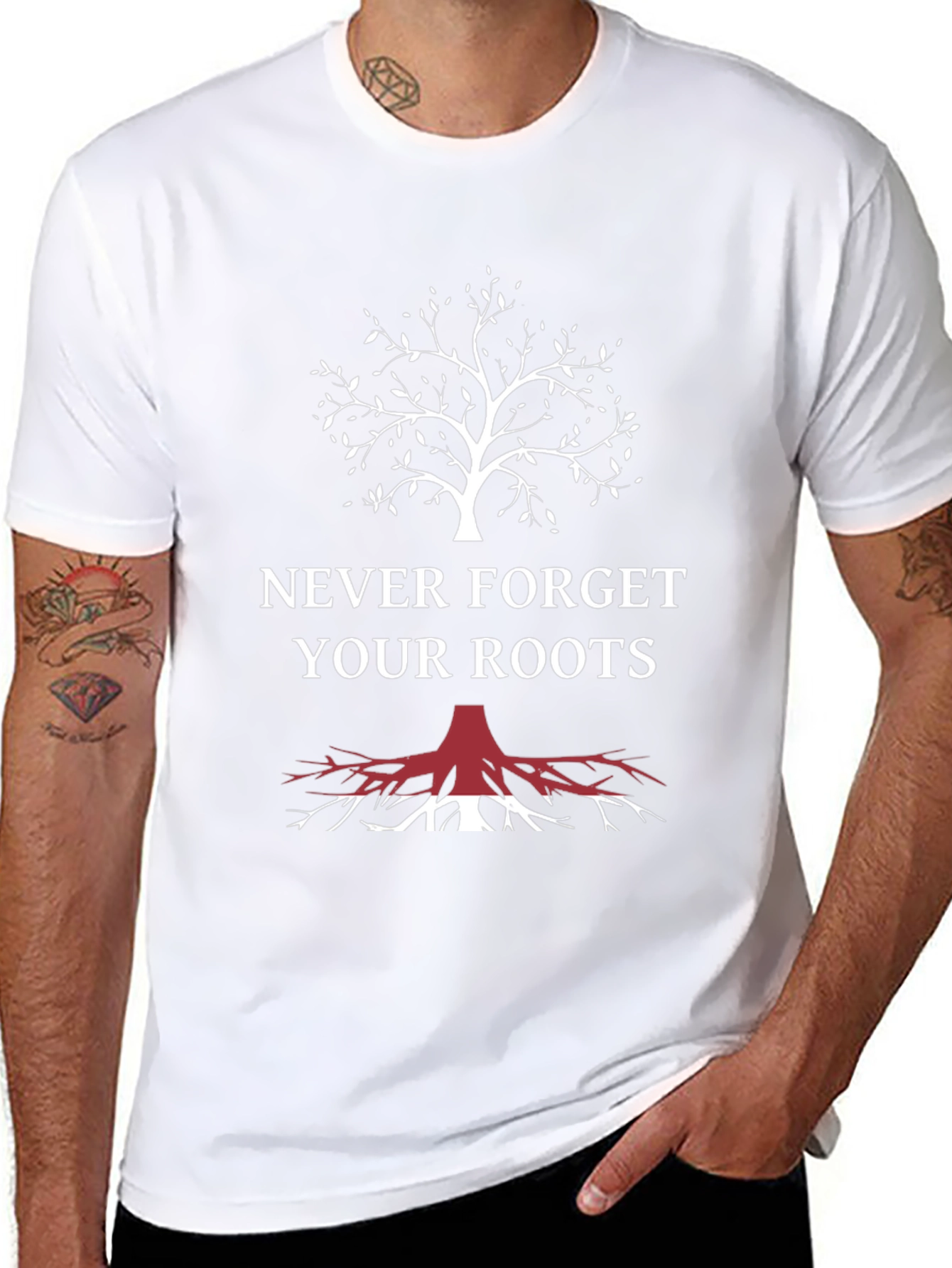 Never Forget Your Roots Graphic Tee - Black