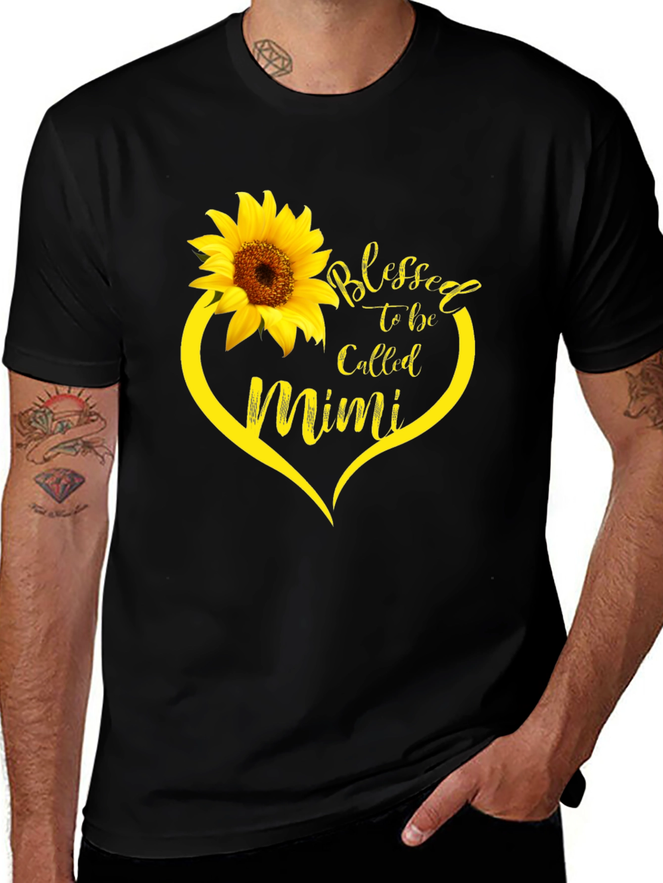 Blessed Mimi Sunflower Heart T-Shirt