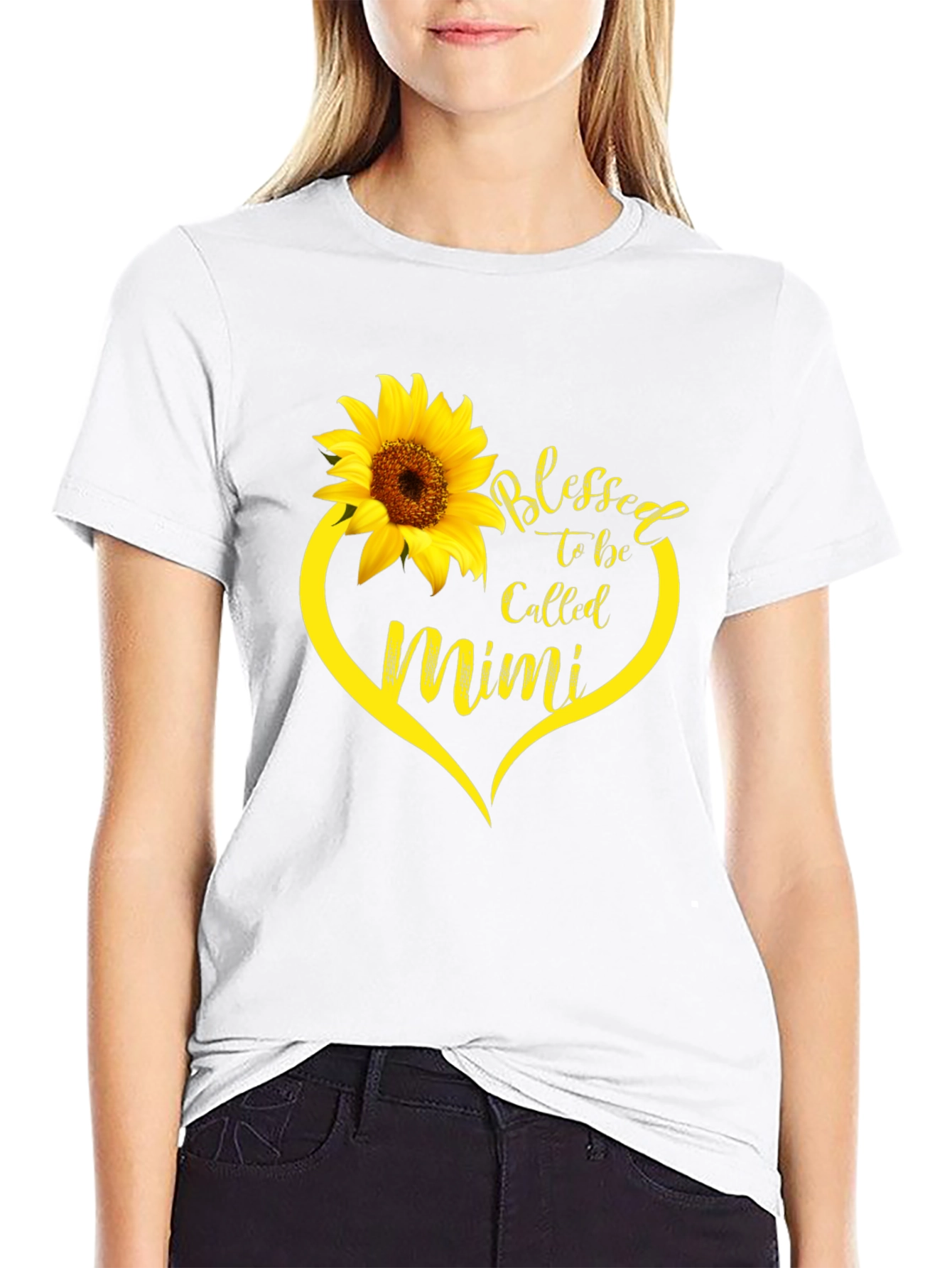 Blessed Mimi Sunflower Heart T-Shirt