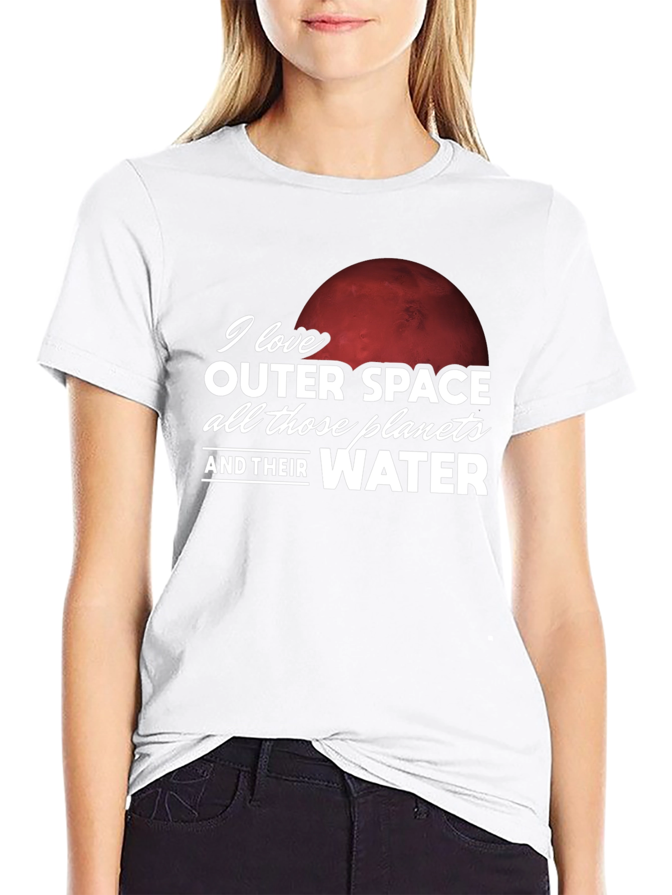 Outer Space Planets & Water Graphic T-Shirt