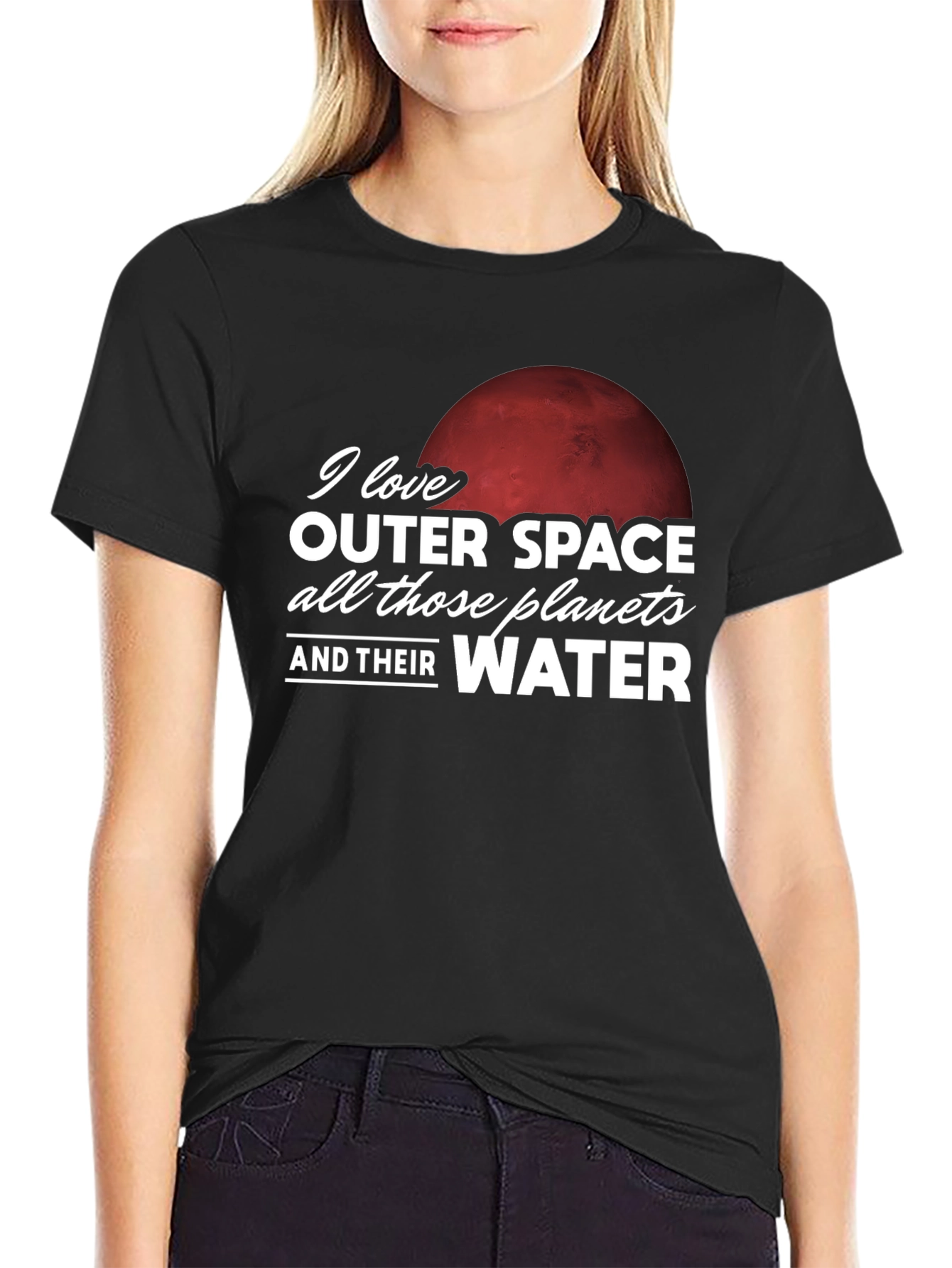Outer Space Planets & Water Graphic T-Shirt